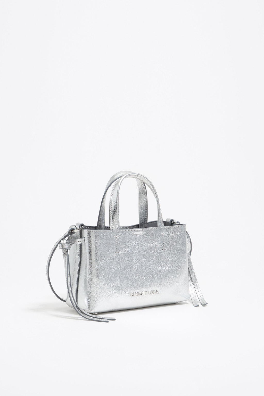 Mini silver leather Chihuahua bag