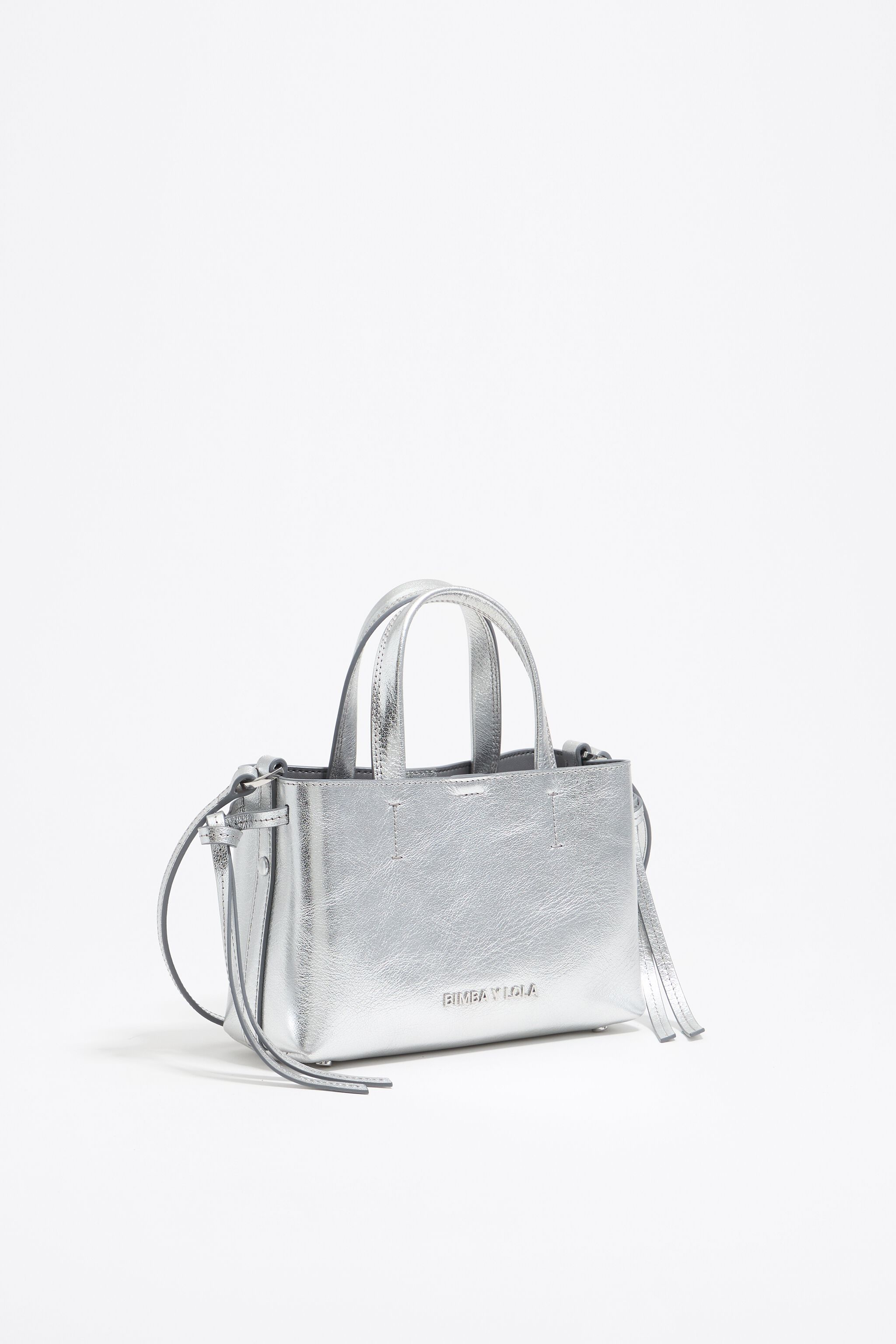 Mini silver leather Chihuahua bag