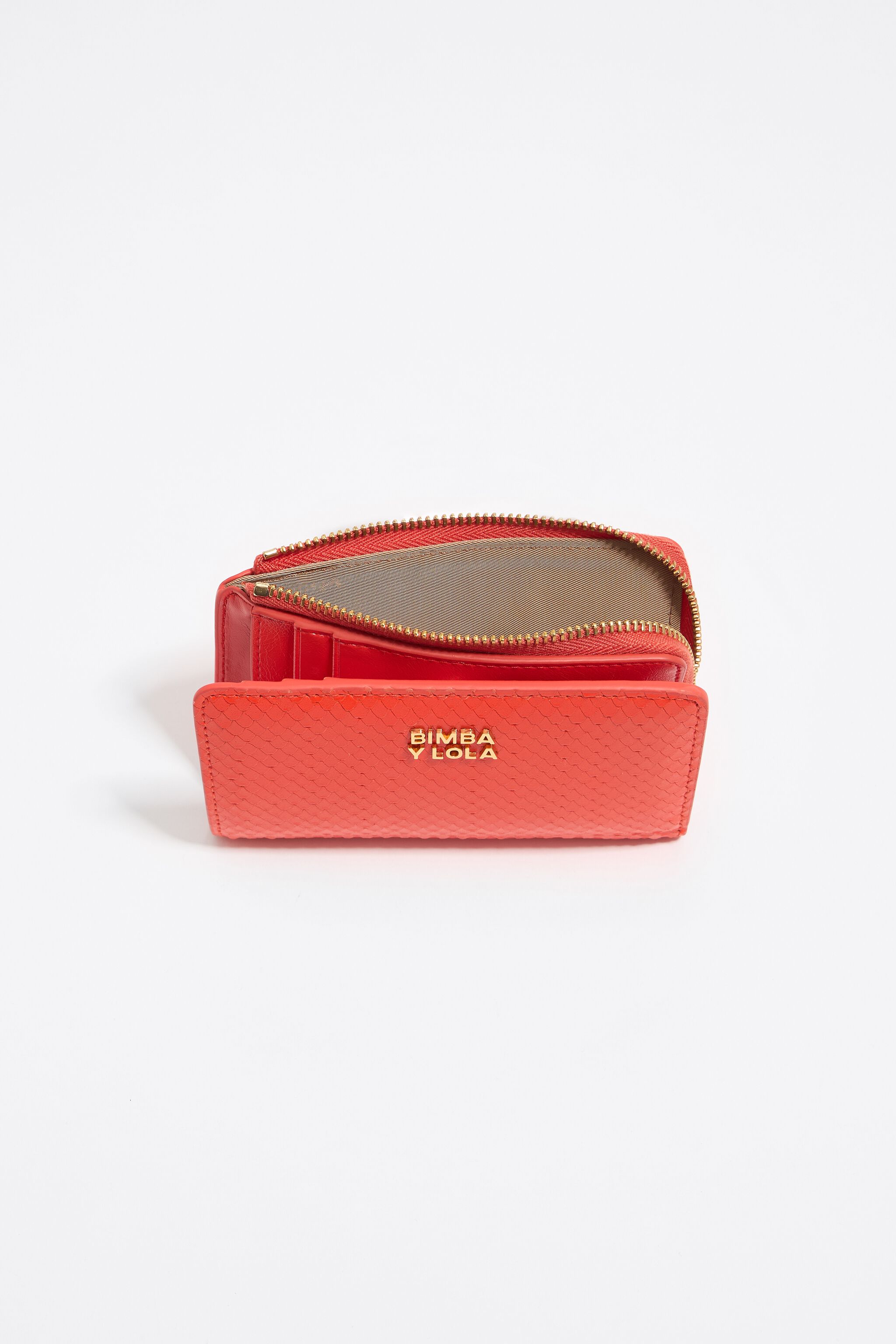 Coral leather purse