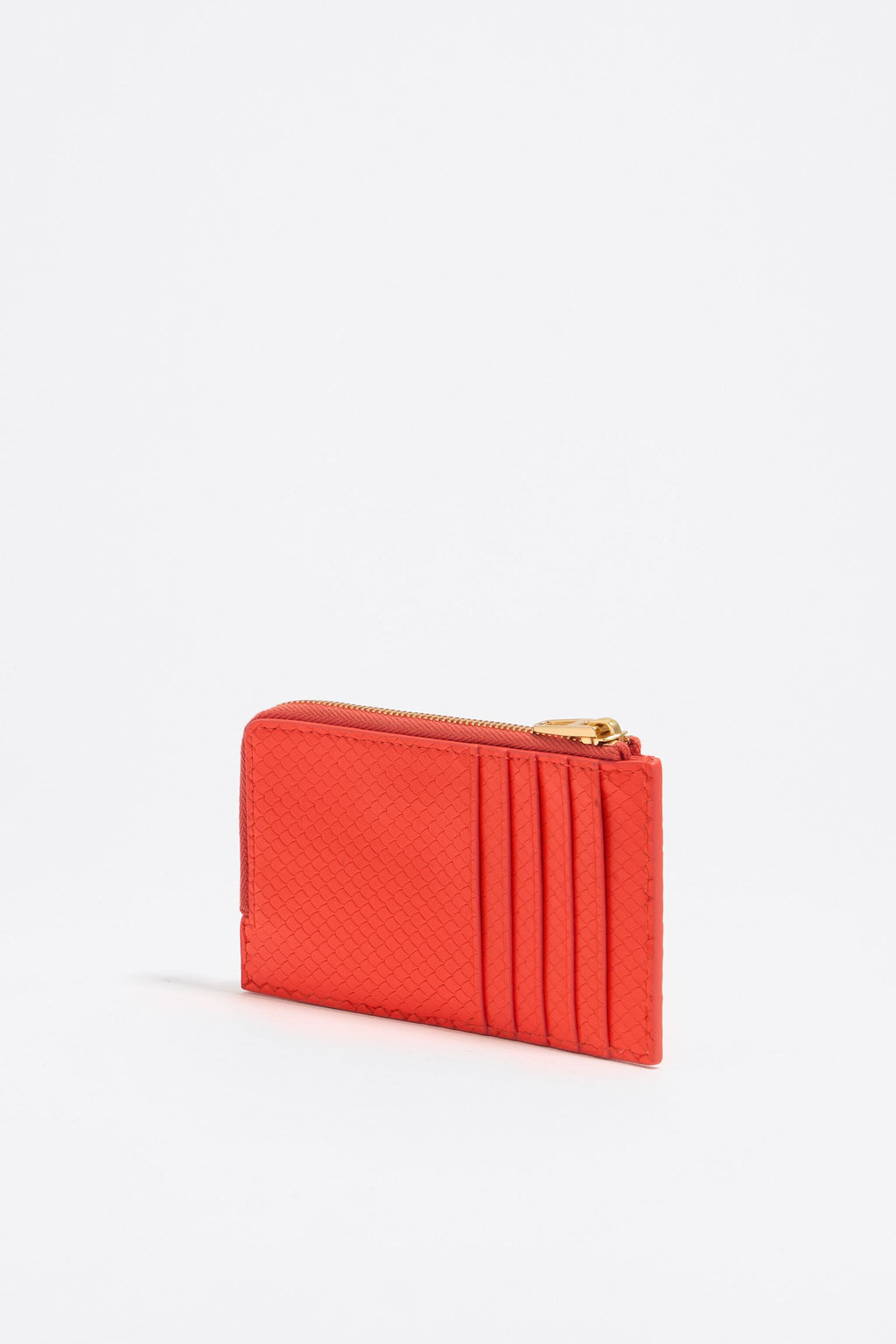 Coral leather card holder/coin purse
