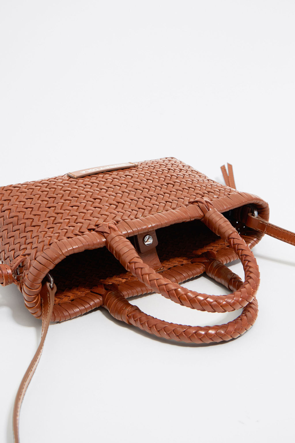 Mini honey leather shopper bag