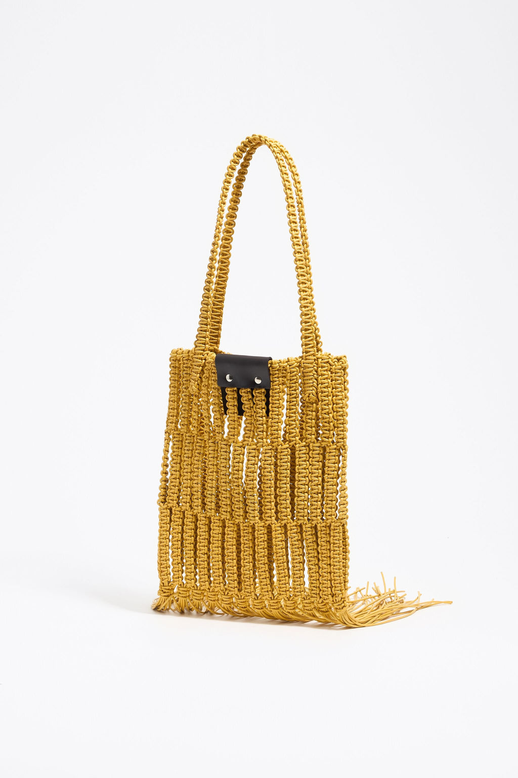 Banana woven leather handbag
