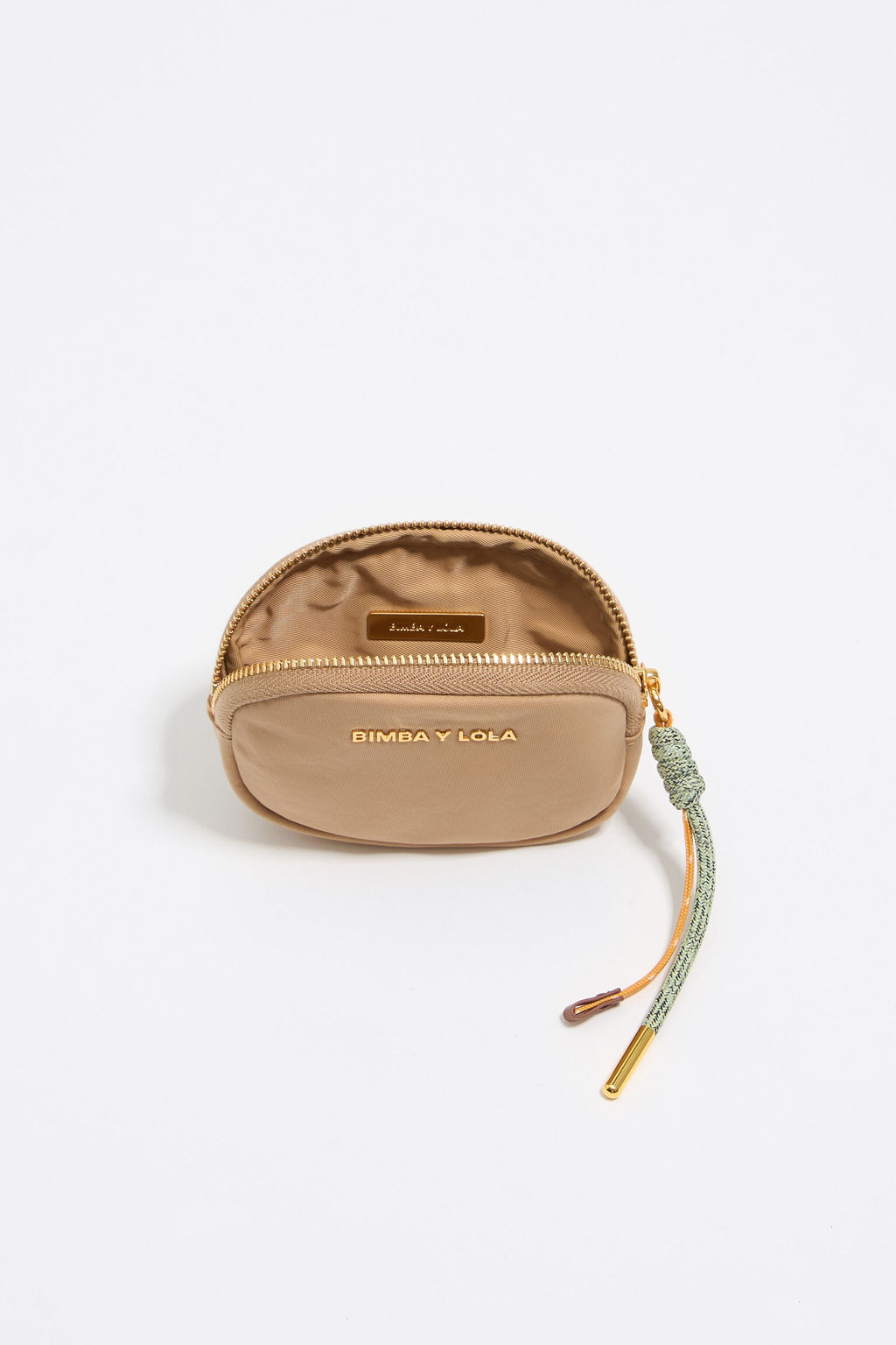 Beige nylon coin purse