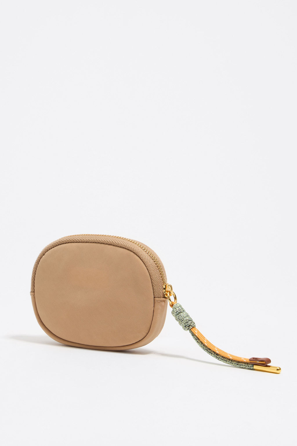 Beige nylon coin purse