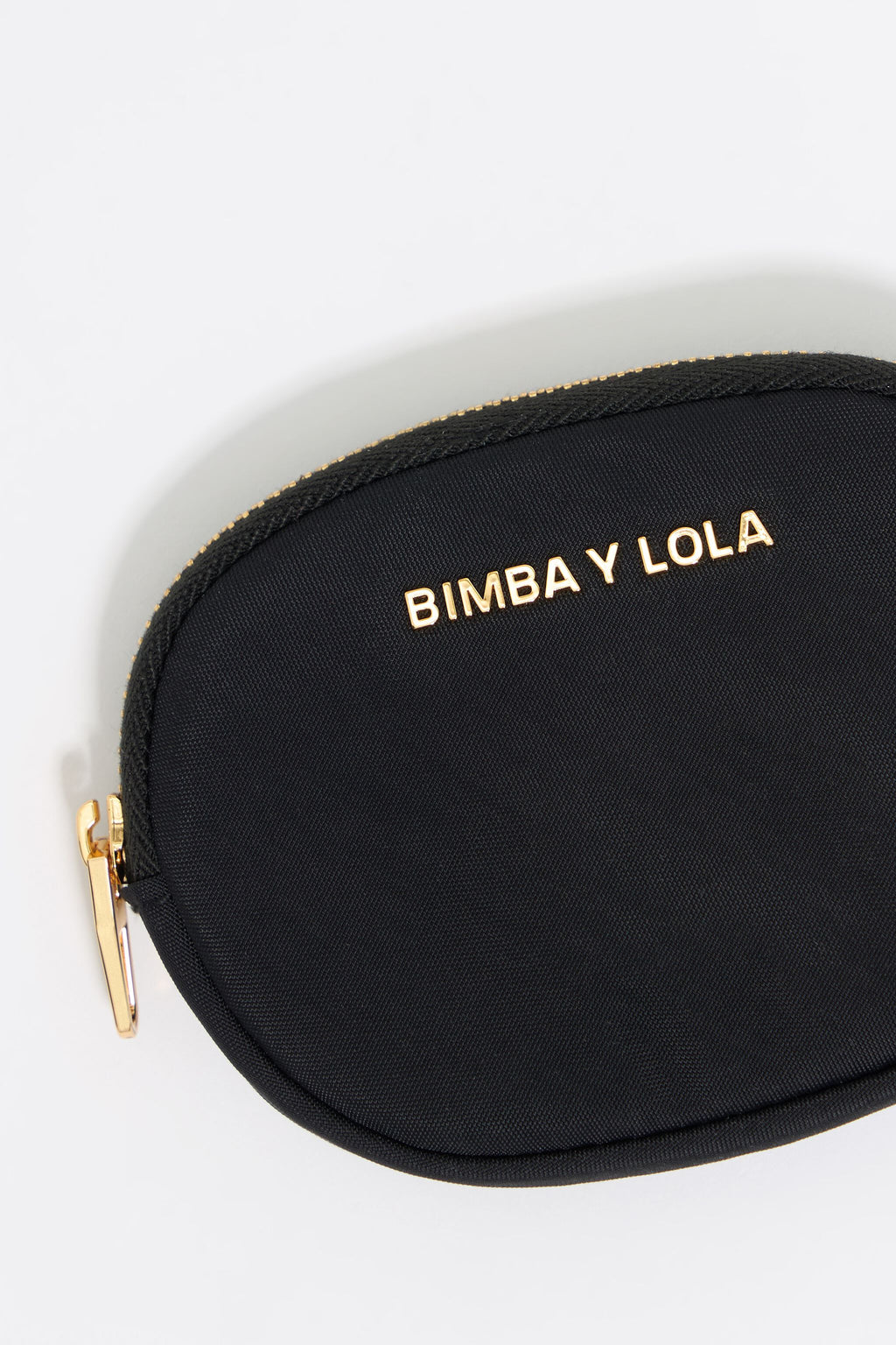 Black nylon oval coin purse