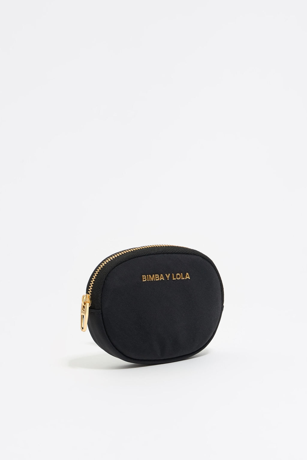 Black nylon oval coin purse