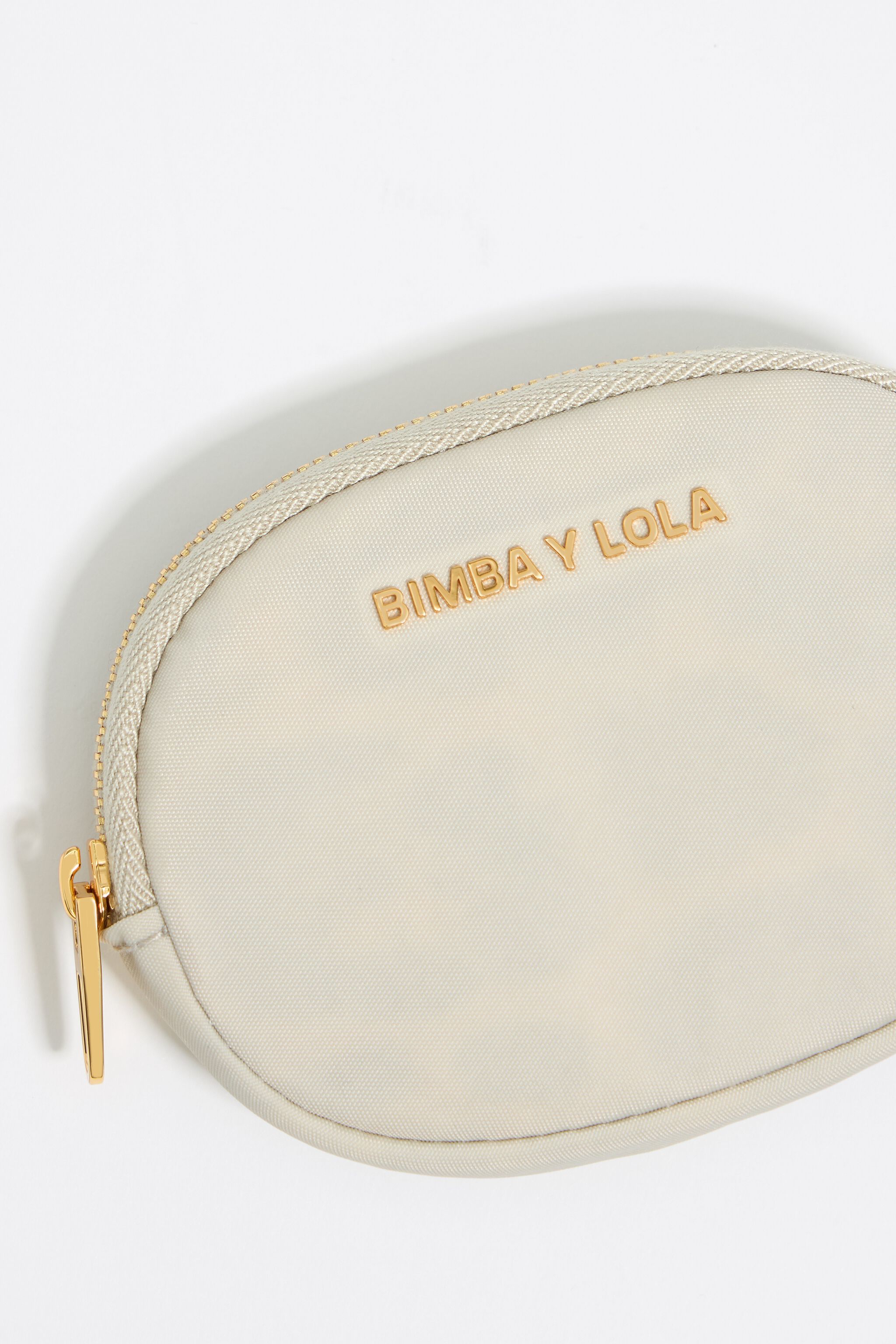 Stone white nylon oval coin purse