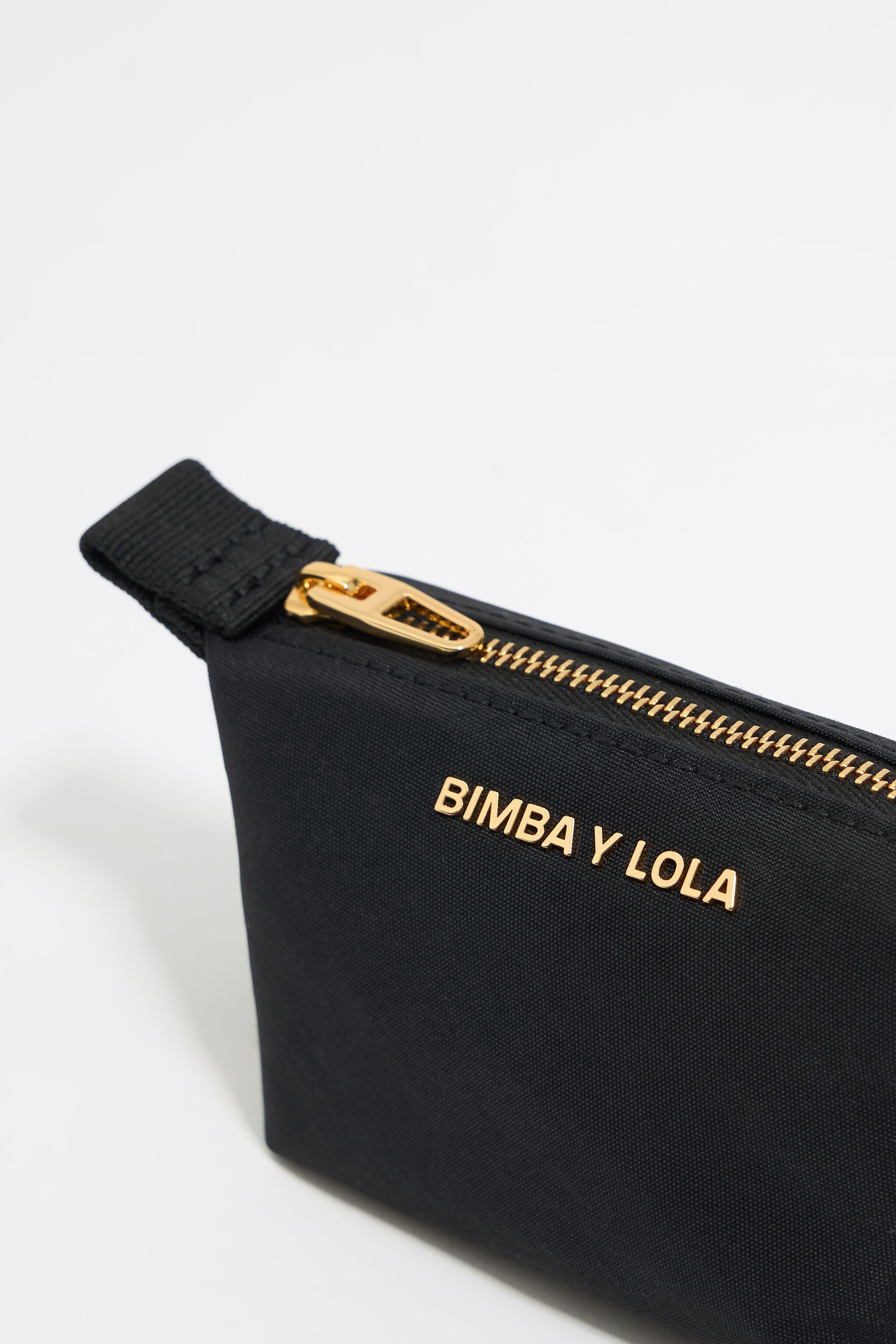 Mini black nylon trapezium coin purse