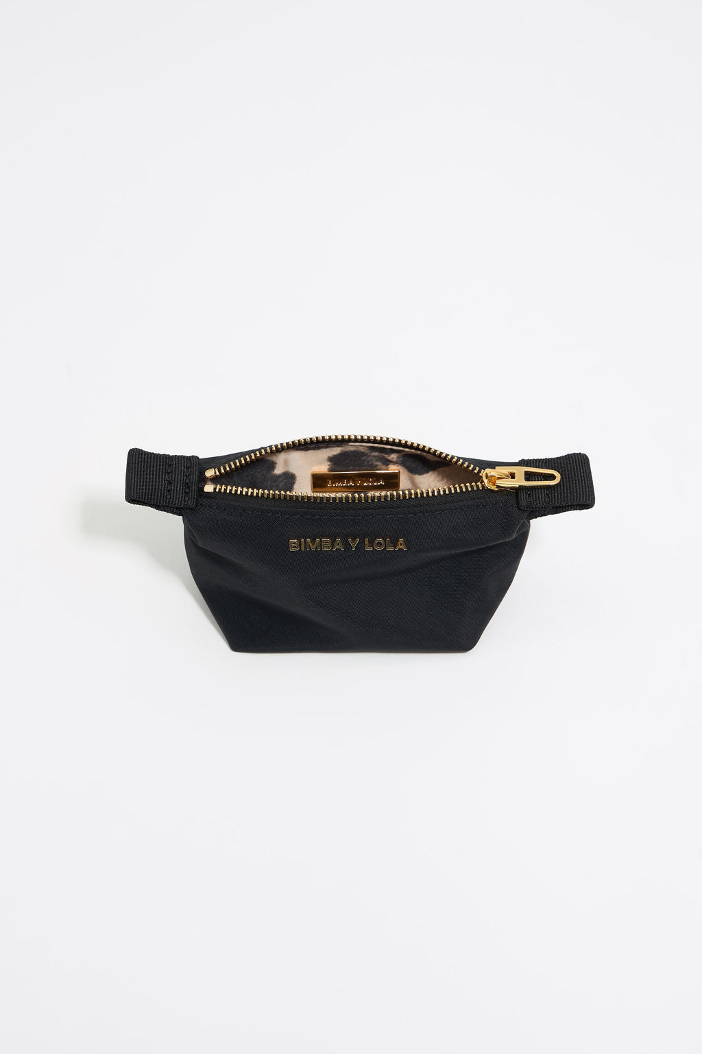 Mini black nylon trapezium coin purse