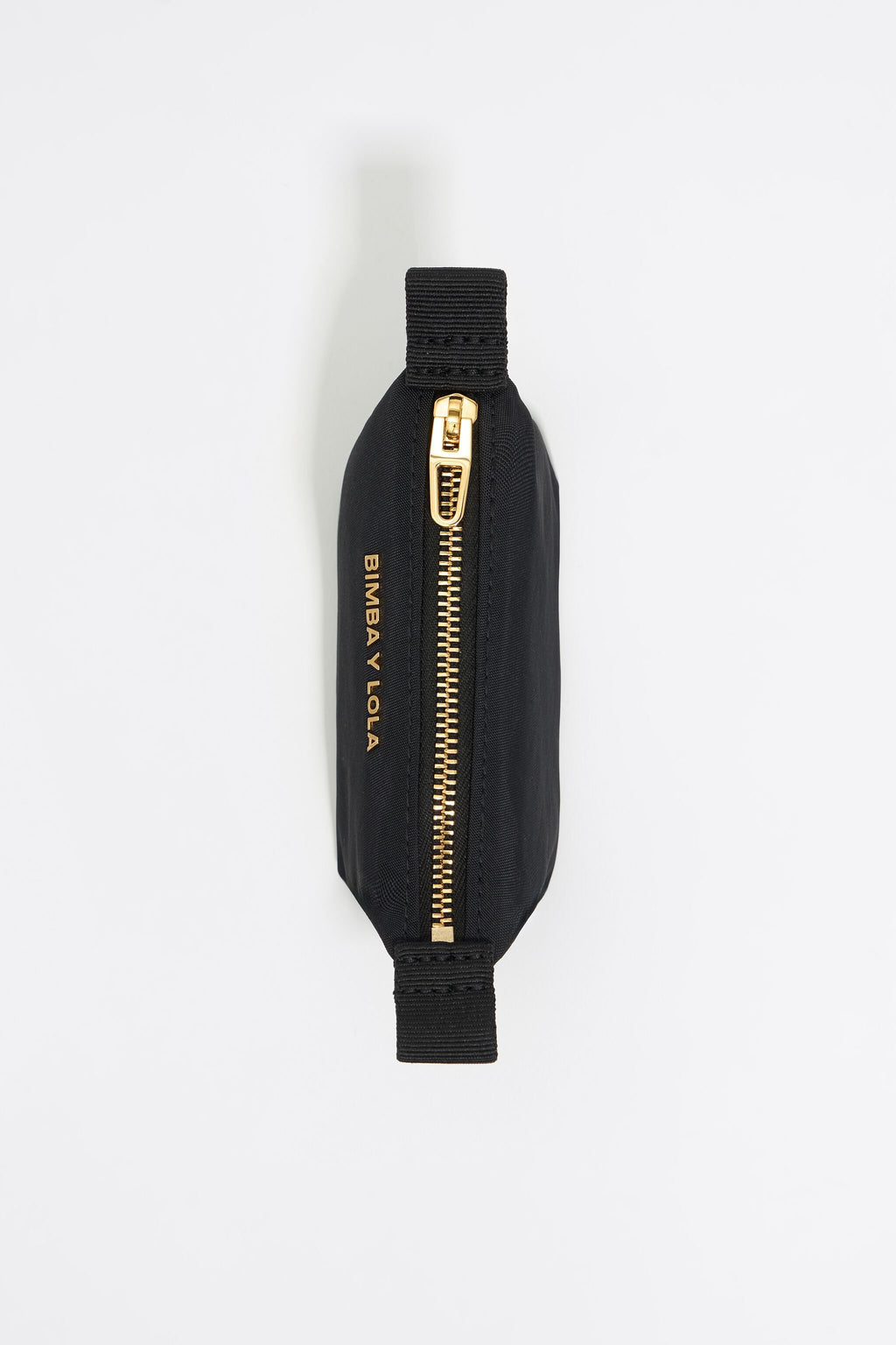 Mini black nylon trapezium coin purse