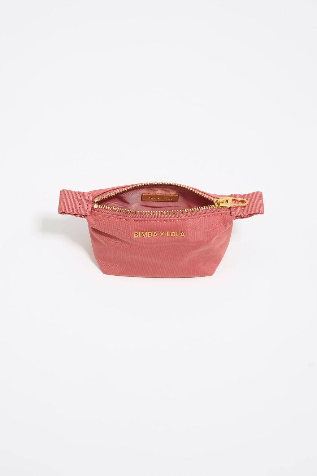 Mini pink nylon trapezium coin purse