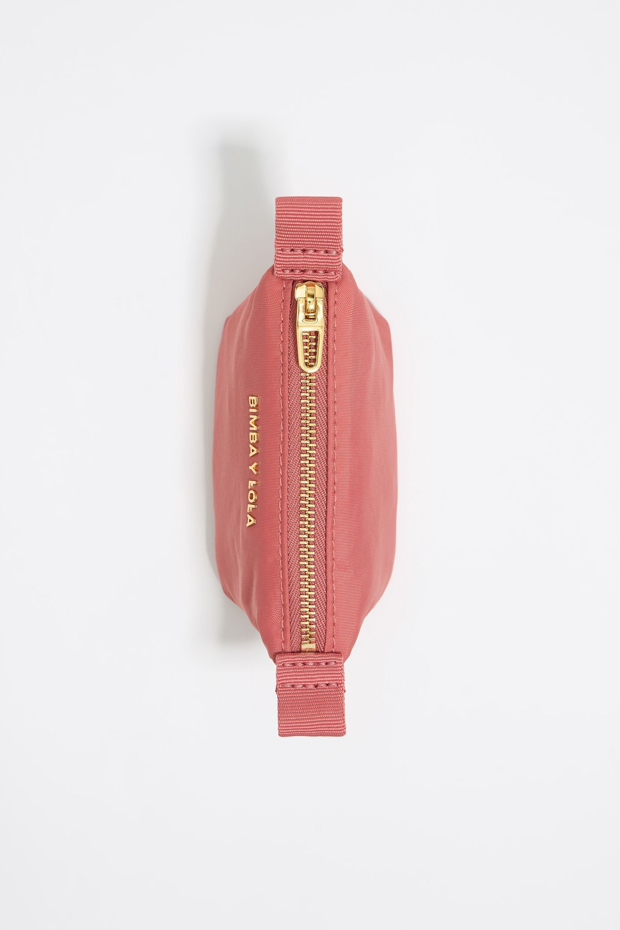 Mini pink nylon trapezium coin purse