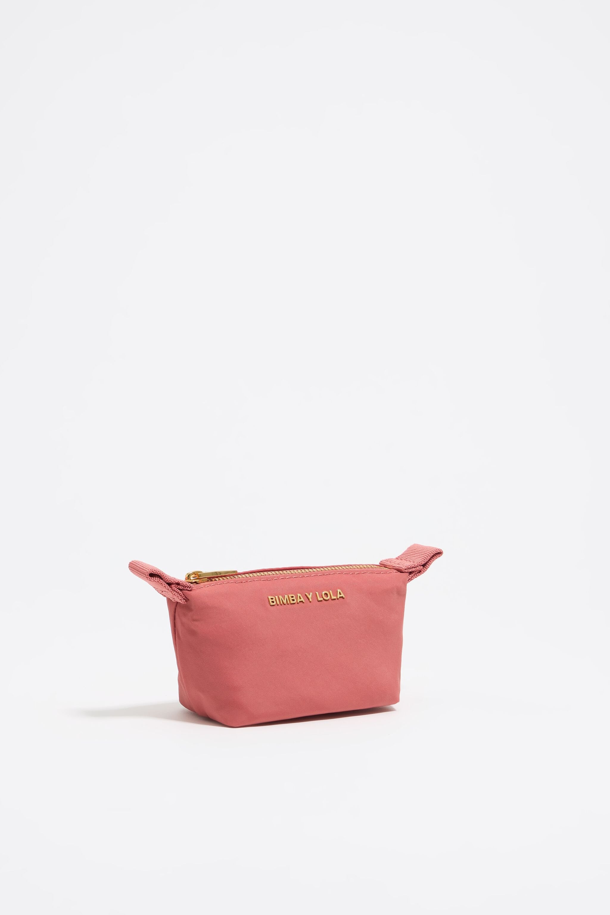 Mini pink nylon trapezium coin purse