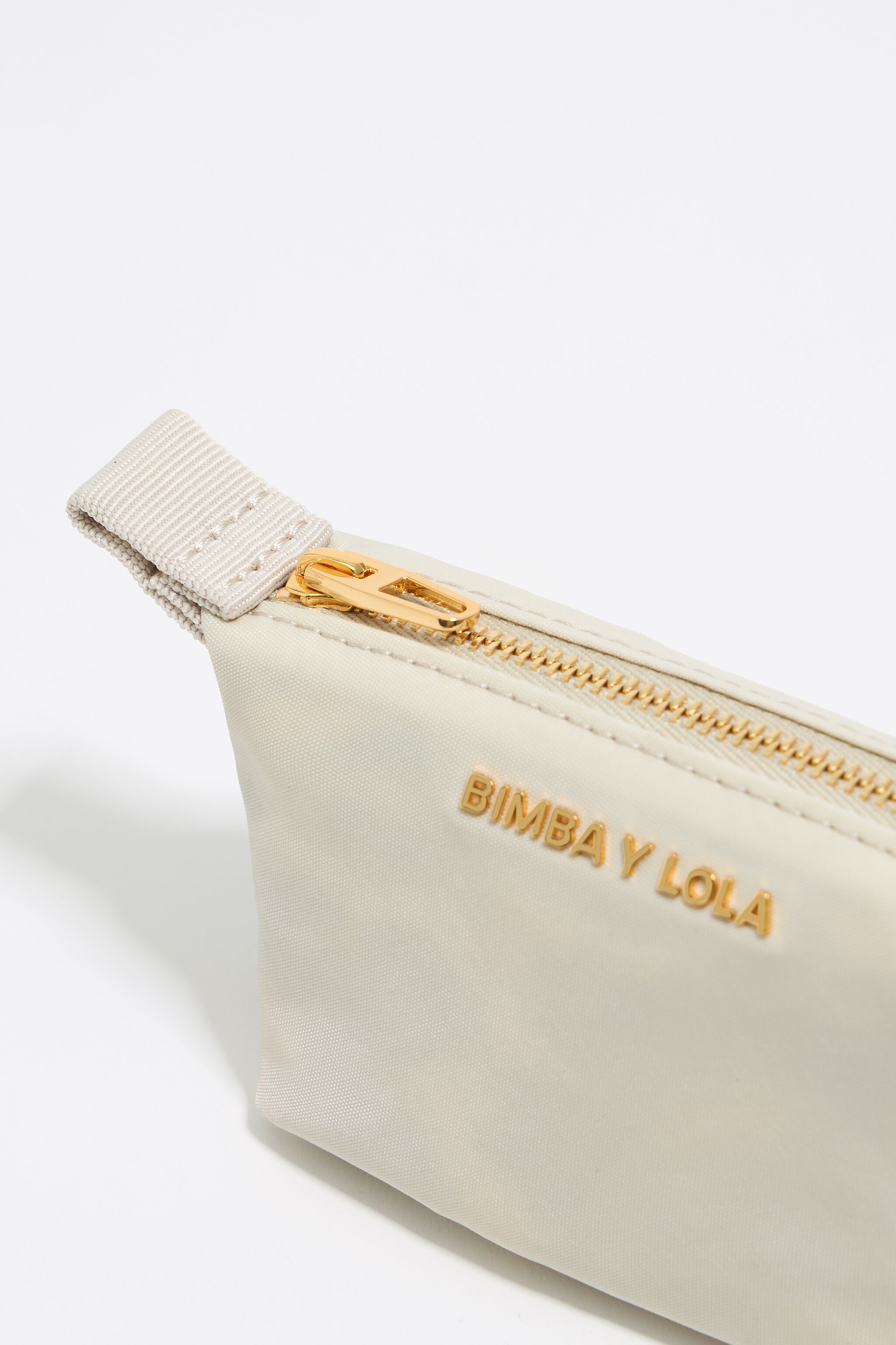 Mini stone white nylon trapezium coin purse