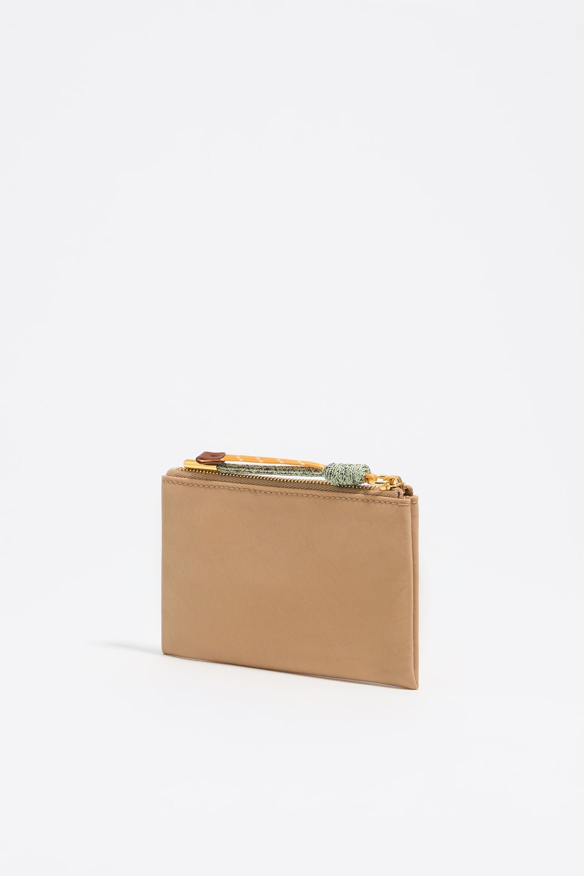 Beige nylon coin purse