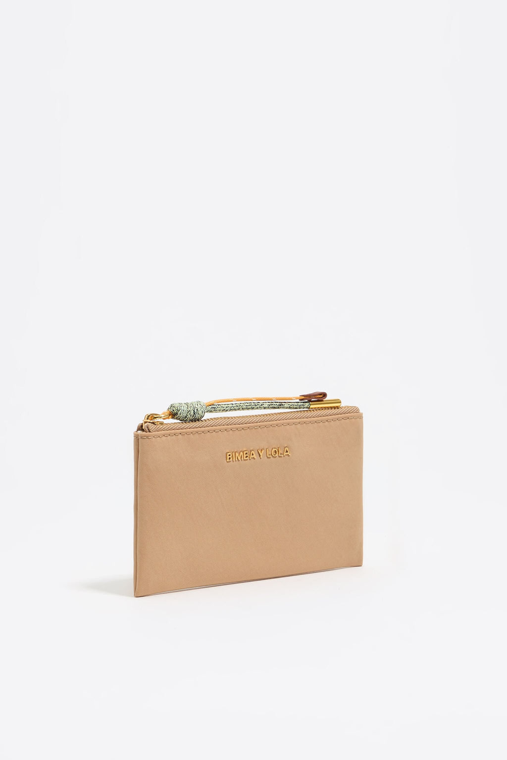 Beige nylon coin purse