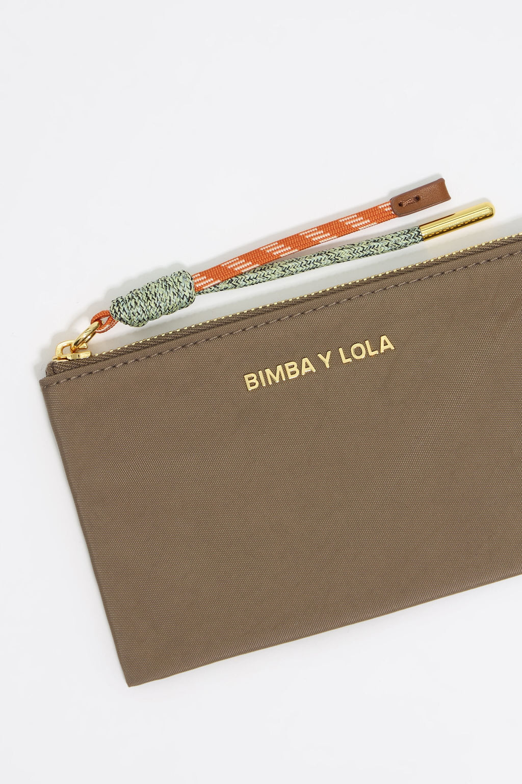 Khaki brown nylon coin purse