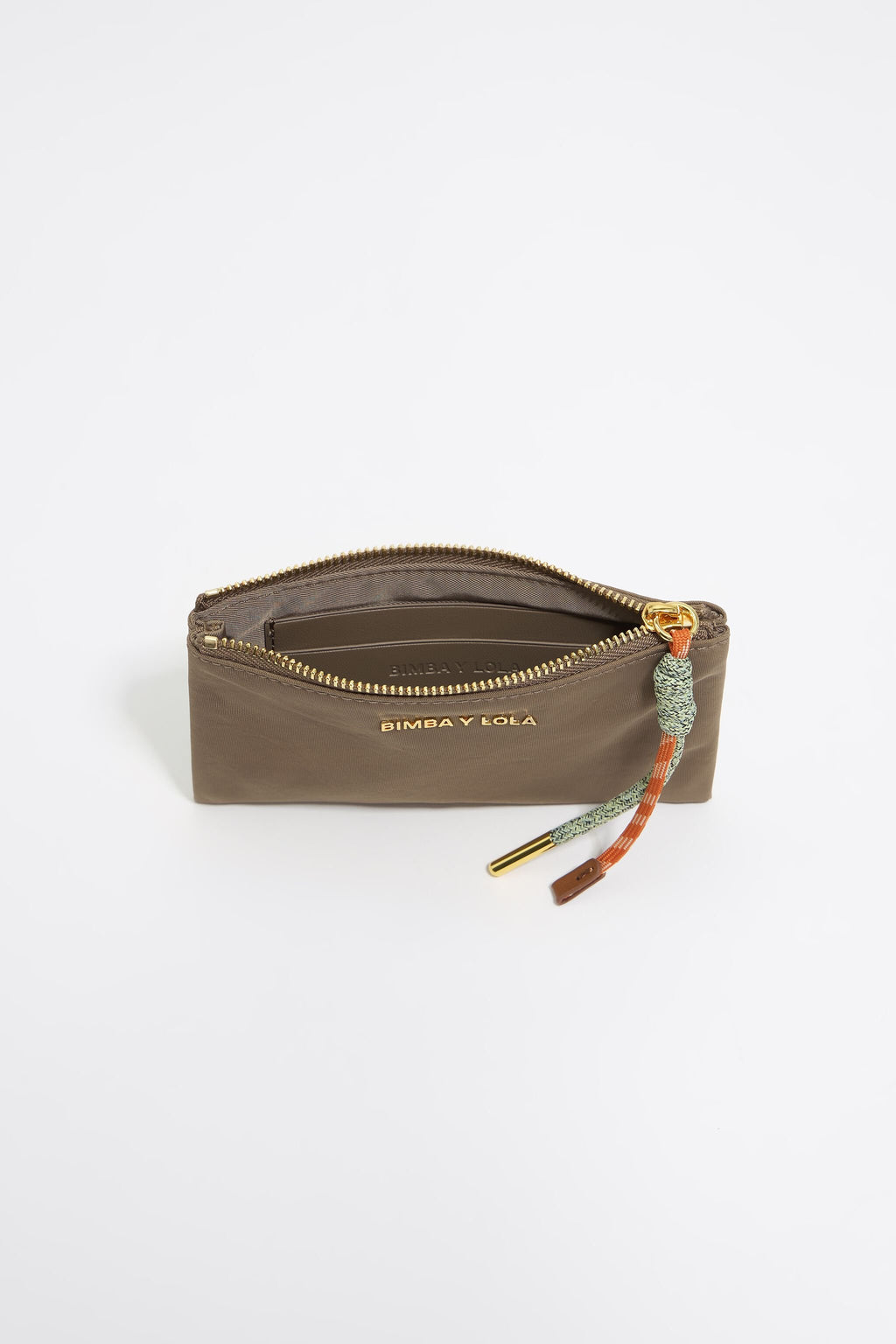 Khaki brown nylon coin purse