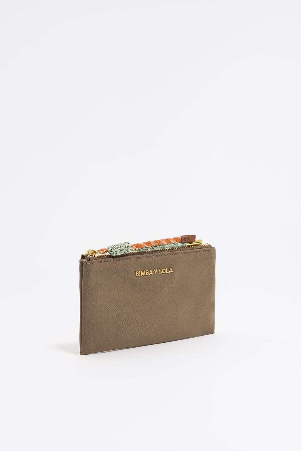 Khaki brown nylon coin purse