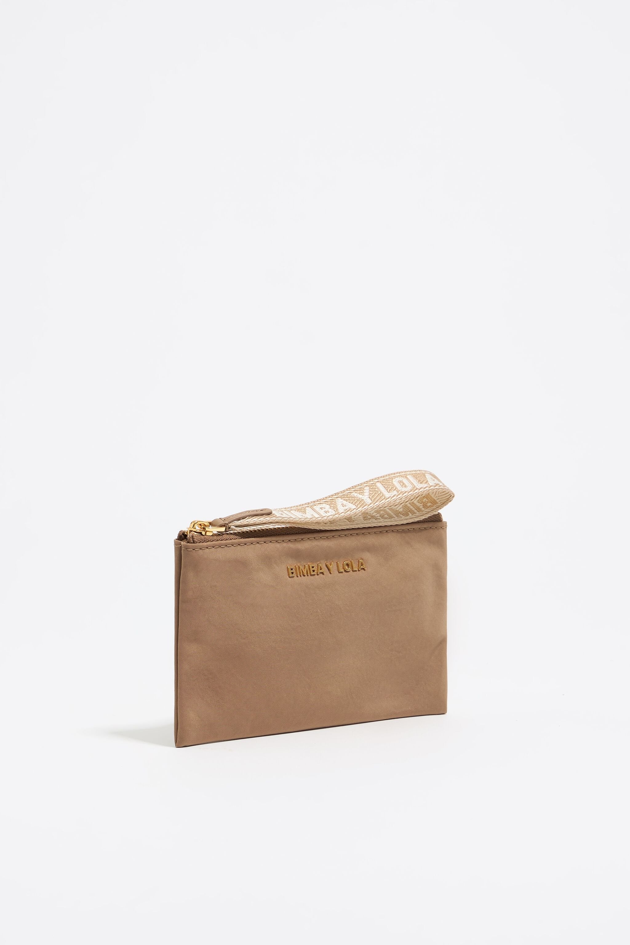 Bark brown nylon coin purse