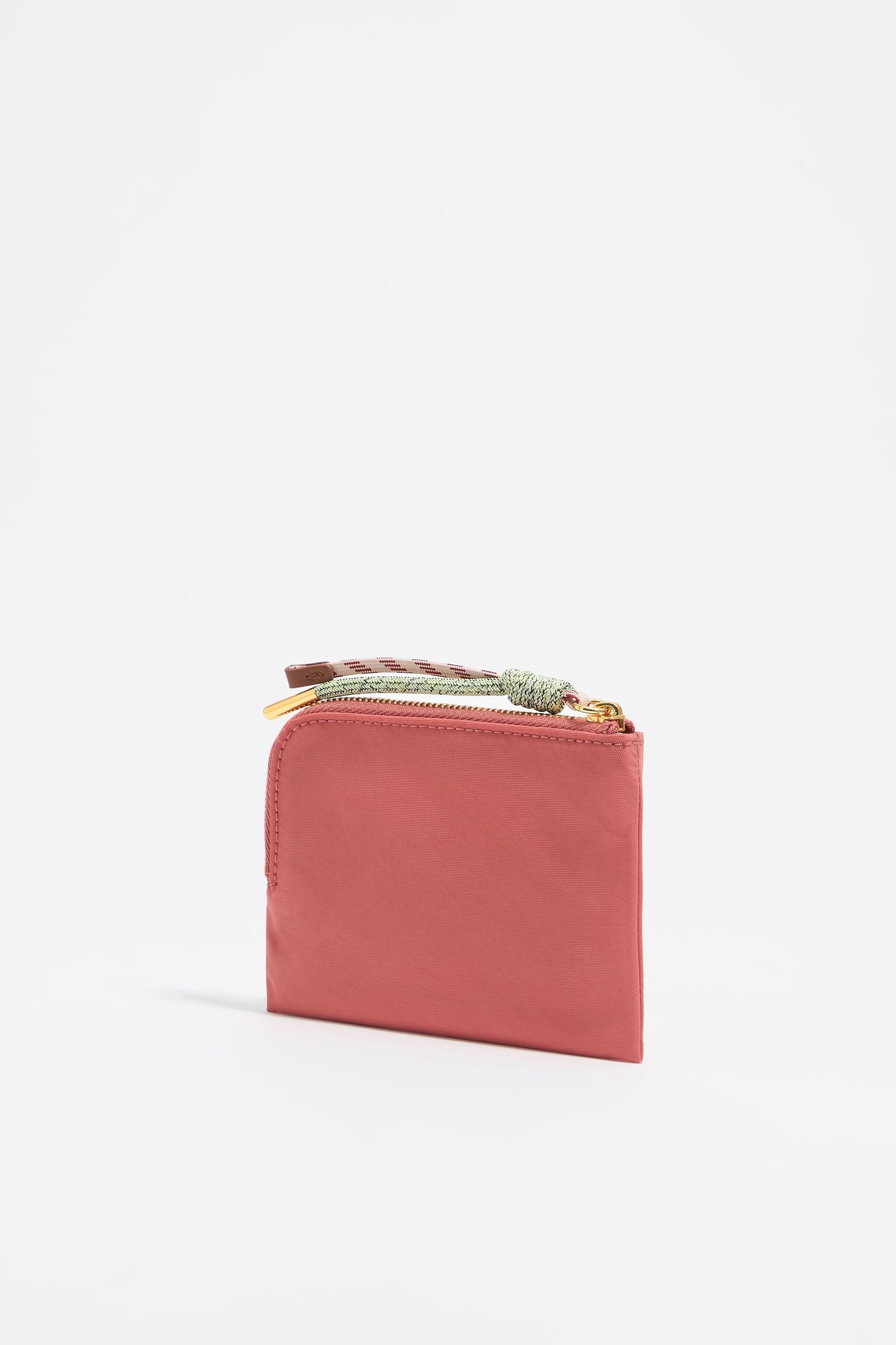 Pink nylon coin purse