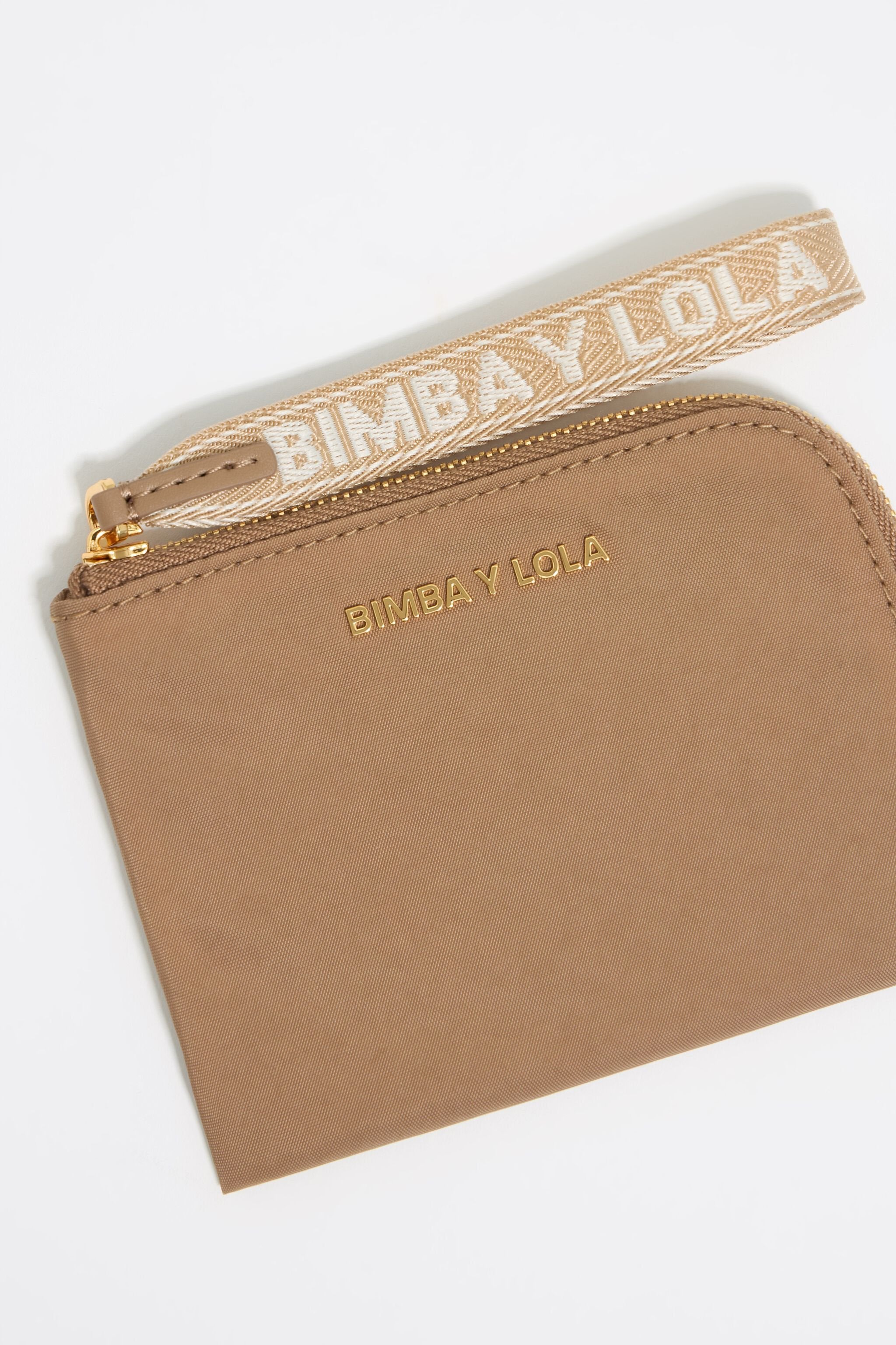 Bark brown nylon coin purse