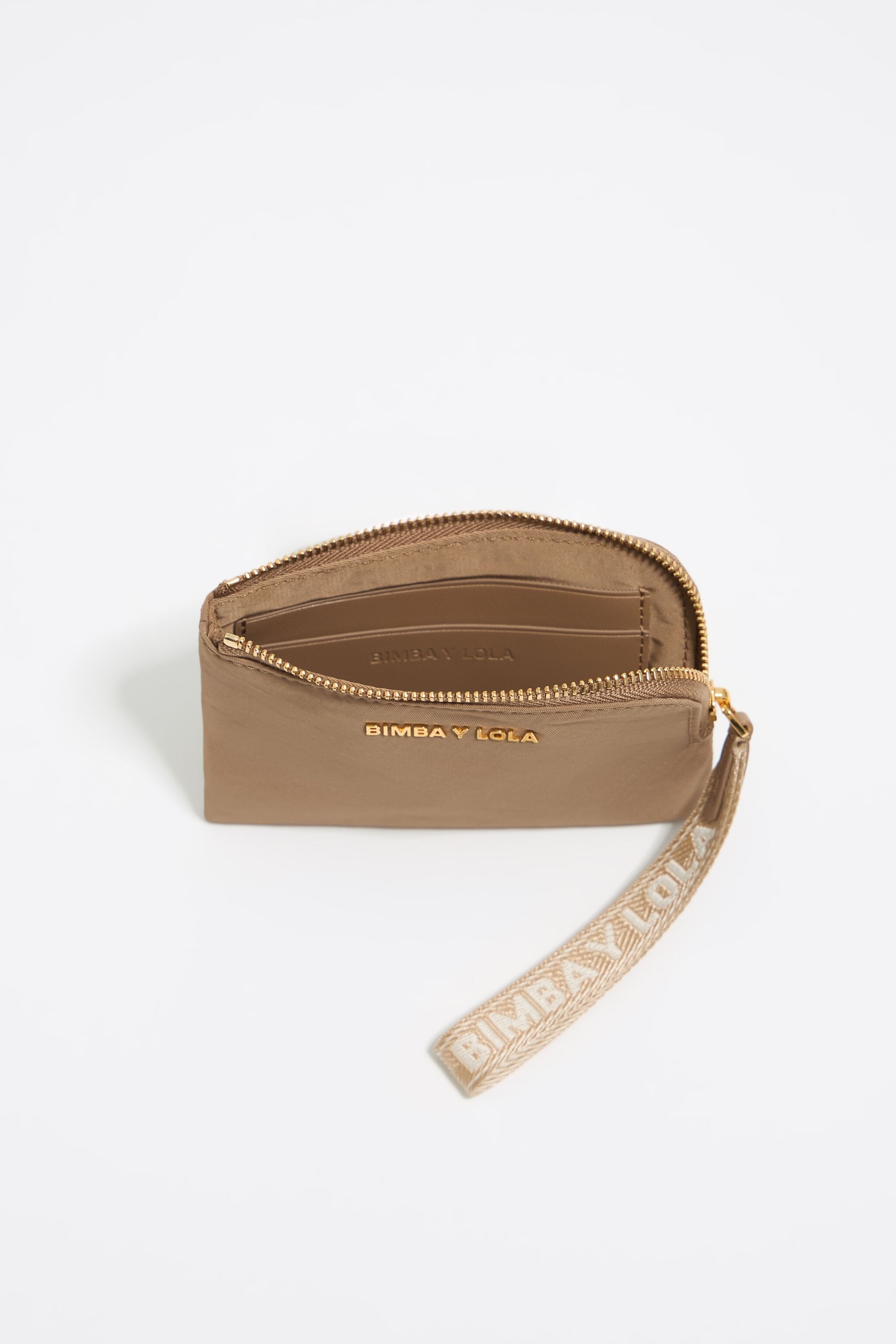 Bark brown nylon coin purse