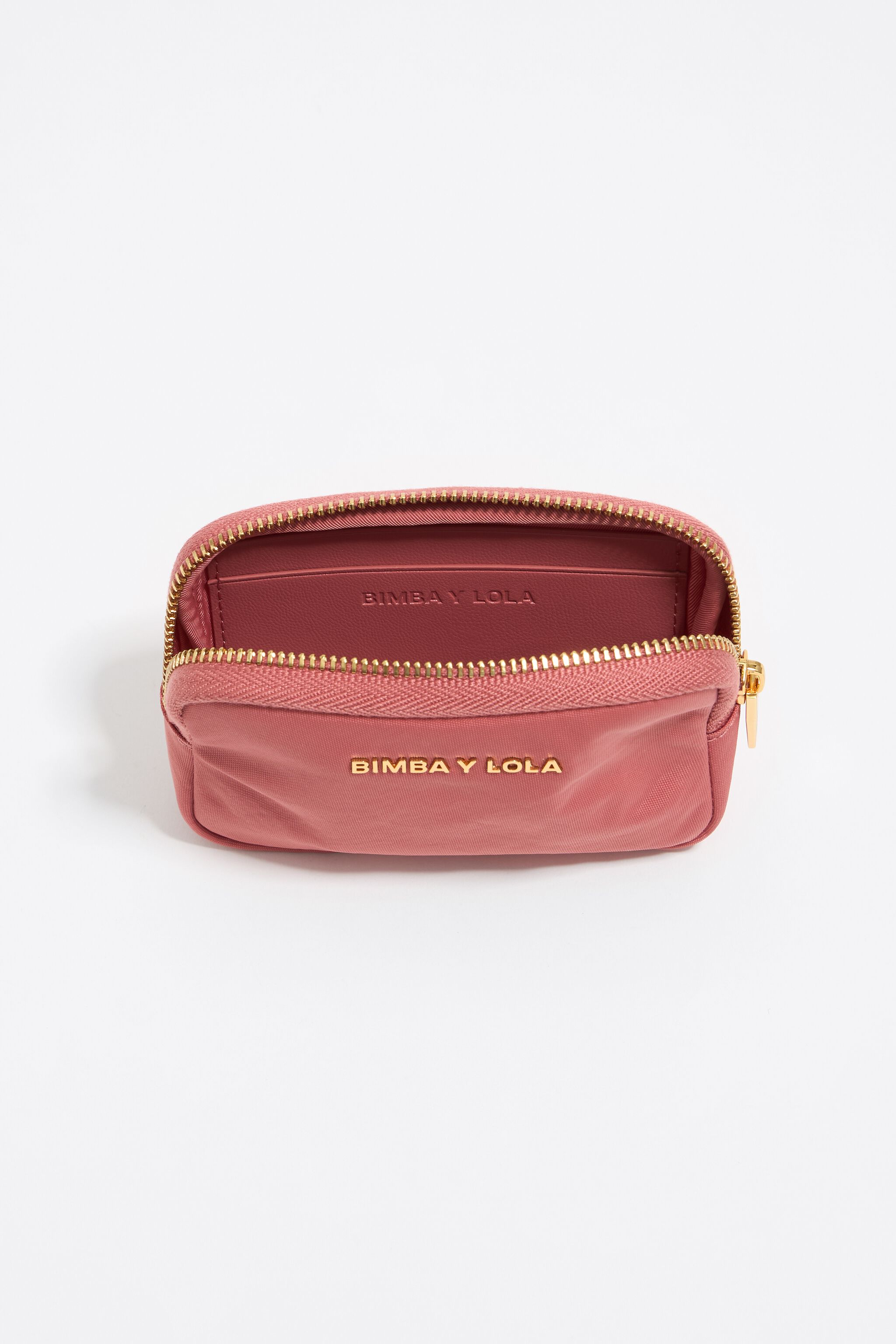 Pink nylon coin purse