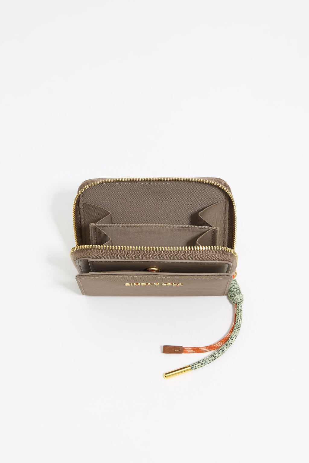 Khaki brown nylon flap purse
