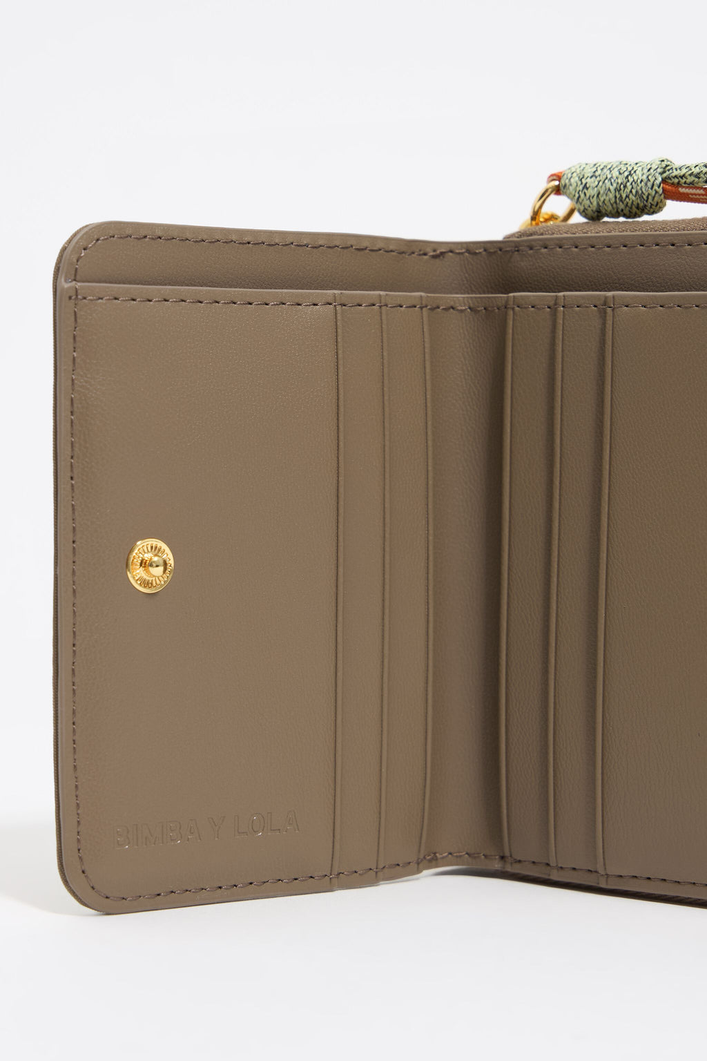 Khaki brown nylon flap purse