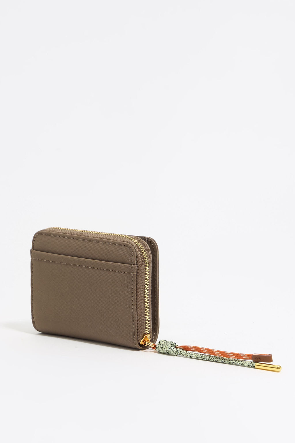 Khaki brown nylon flap purse