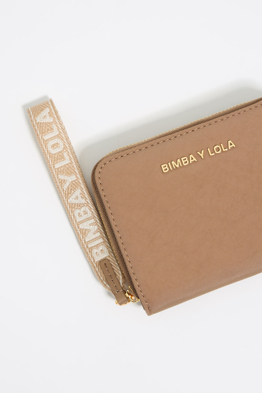 Bark brown nylon flap purse