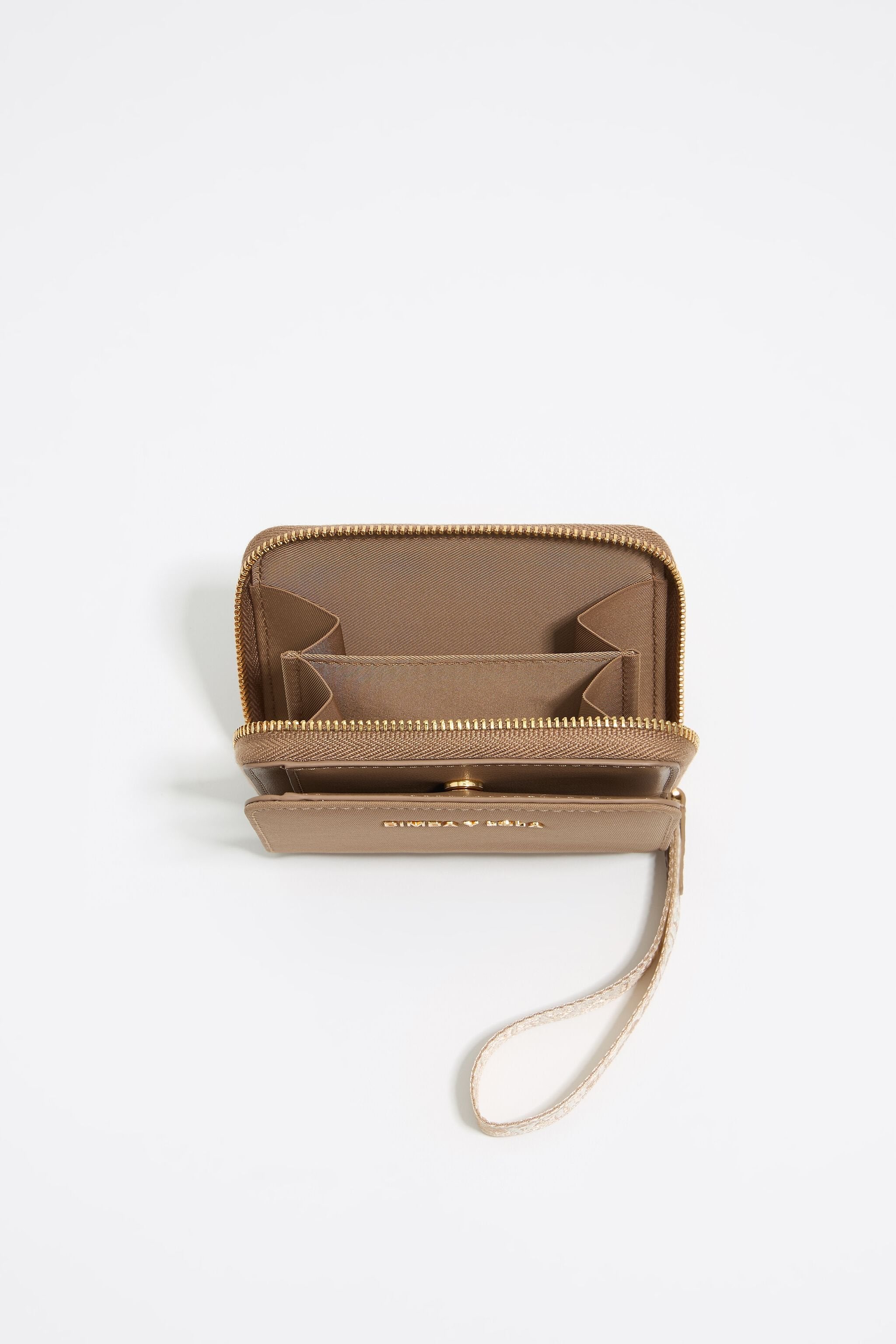 Bark brown nylon flap purse