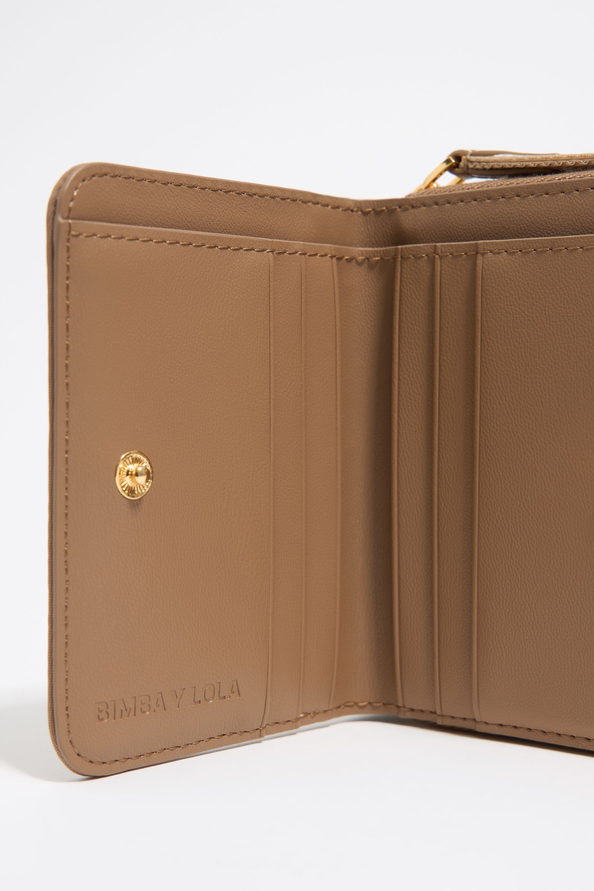 Bark brown nylon flap purse