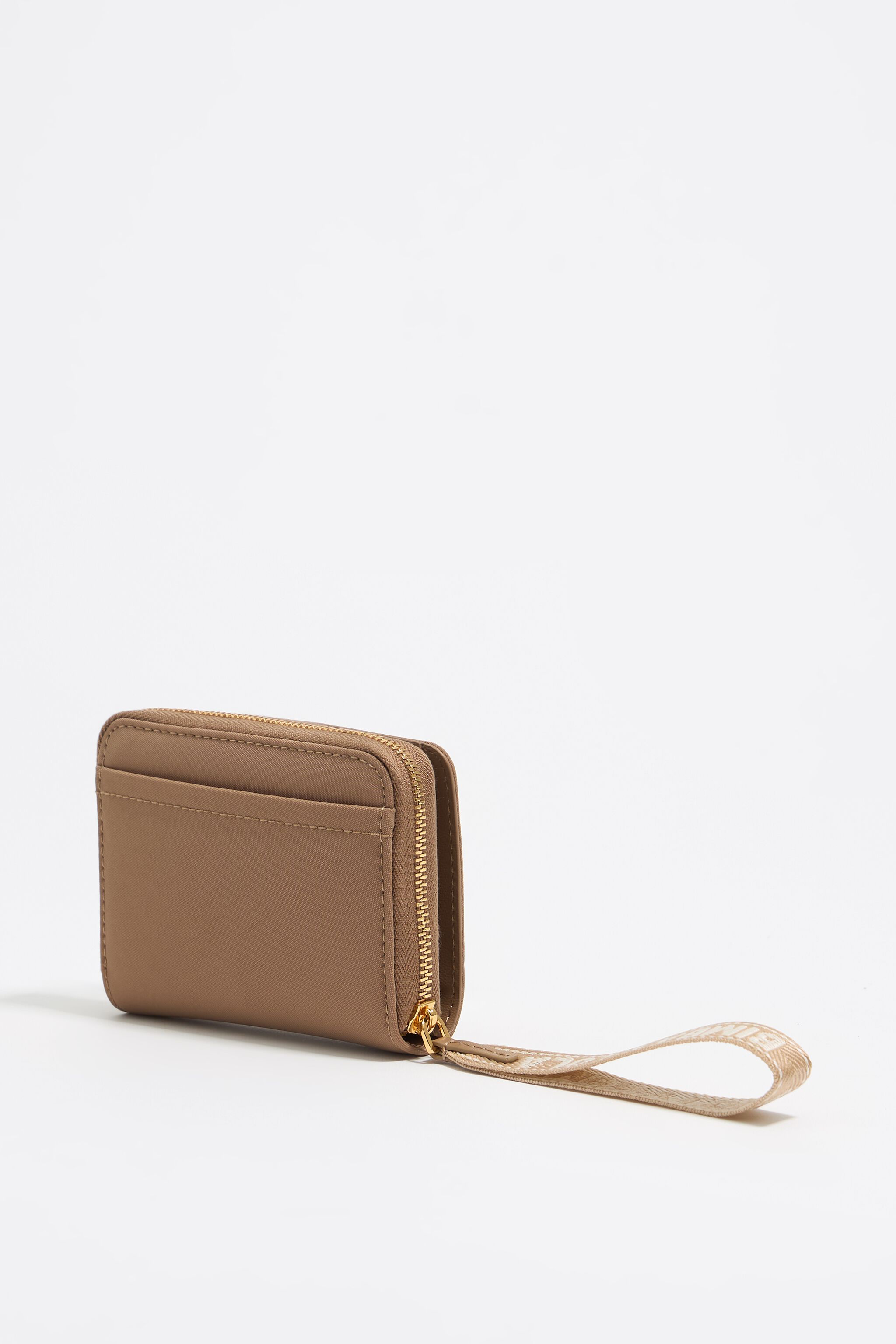 Bark brown nylon flap purse