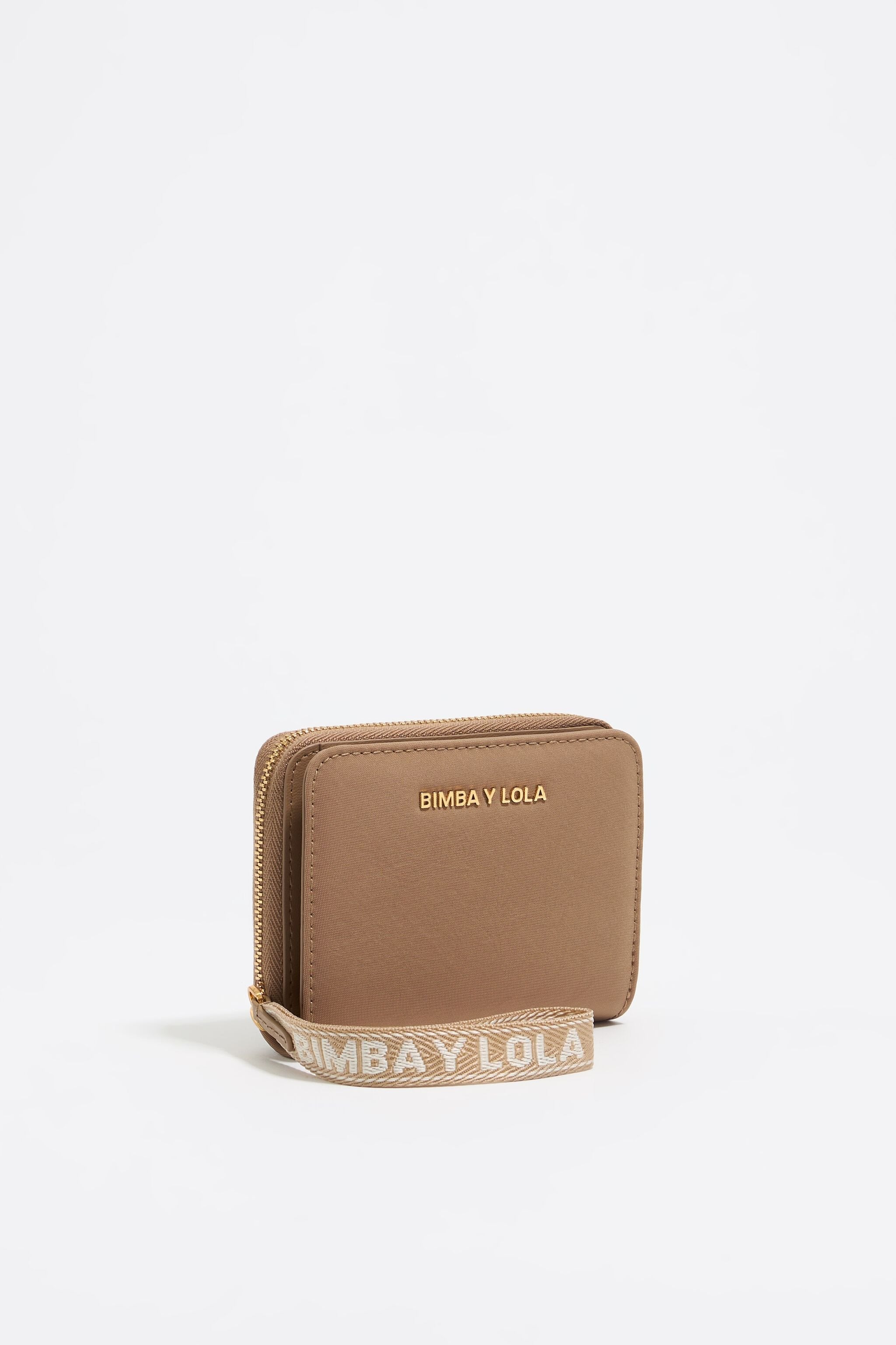 Bark brown nylon flap purse