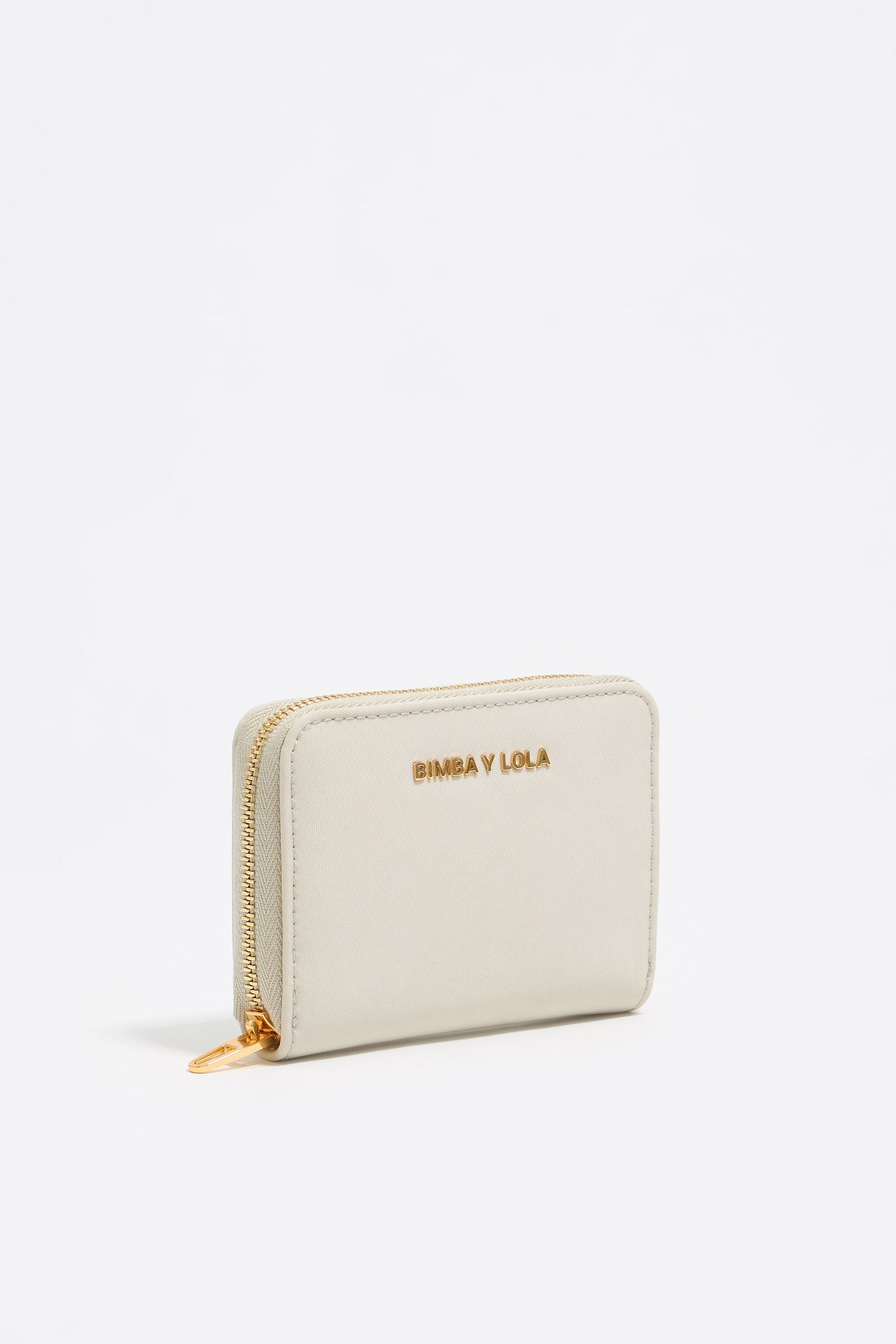 Stone white nylon purse