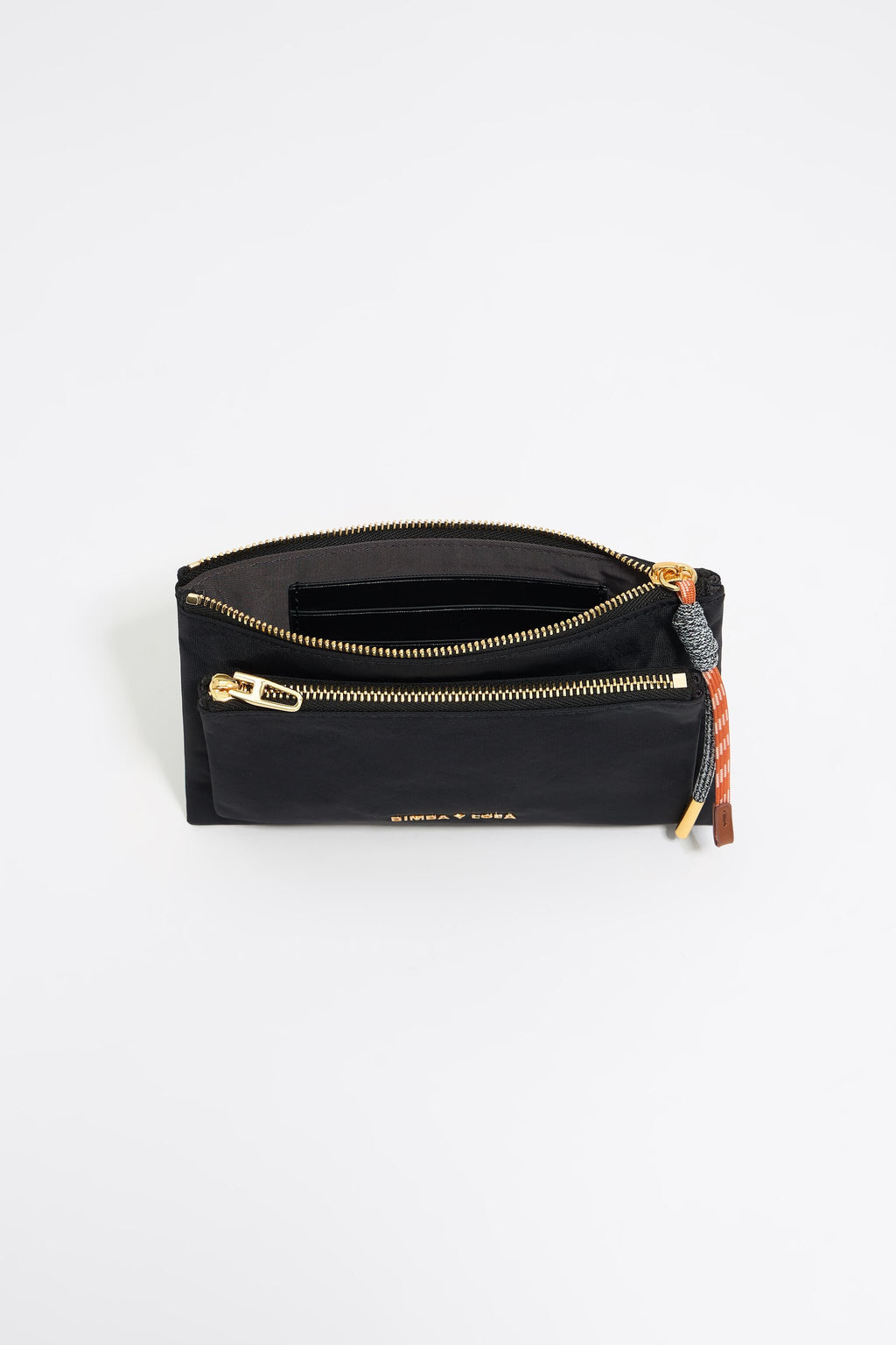 Black nylon double purse
