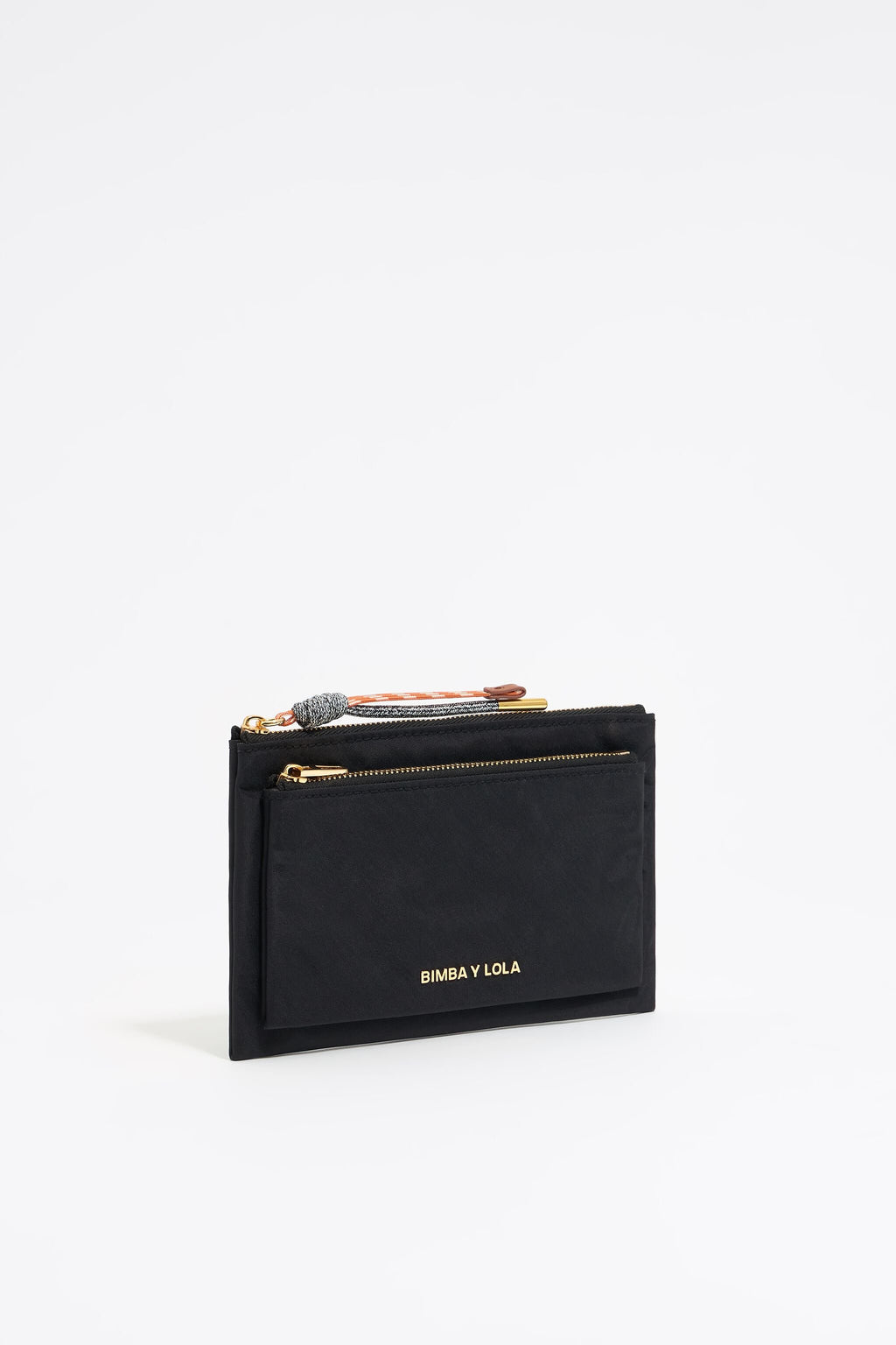 Black nylon double purse