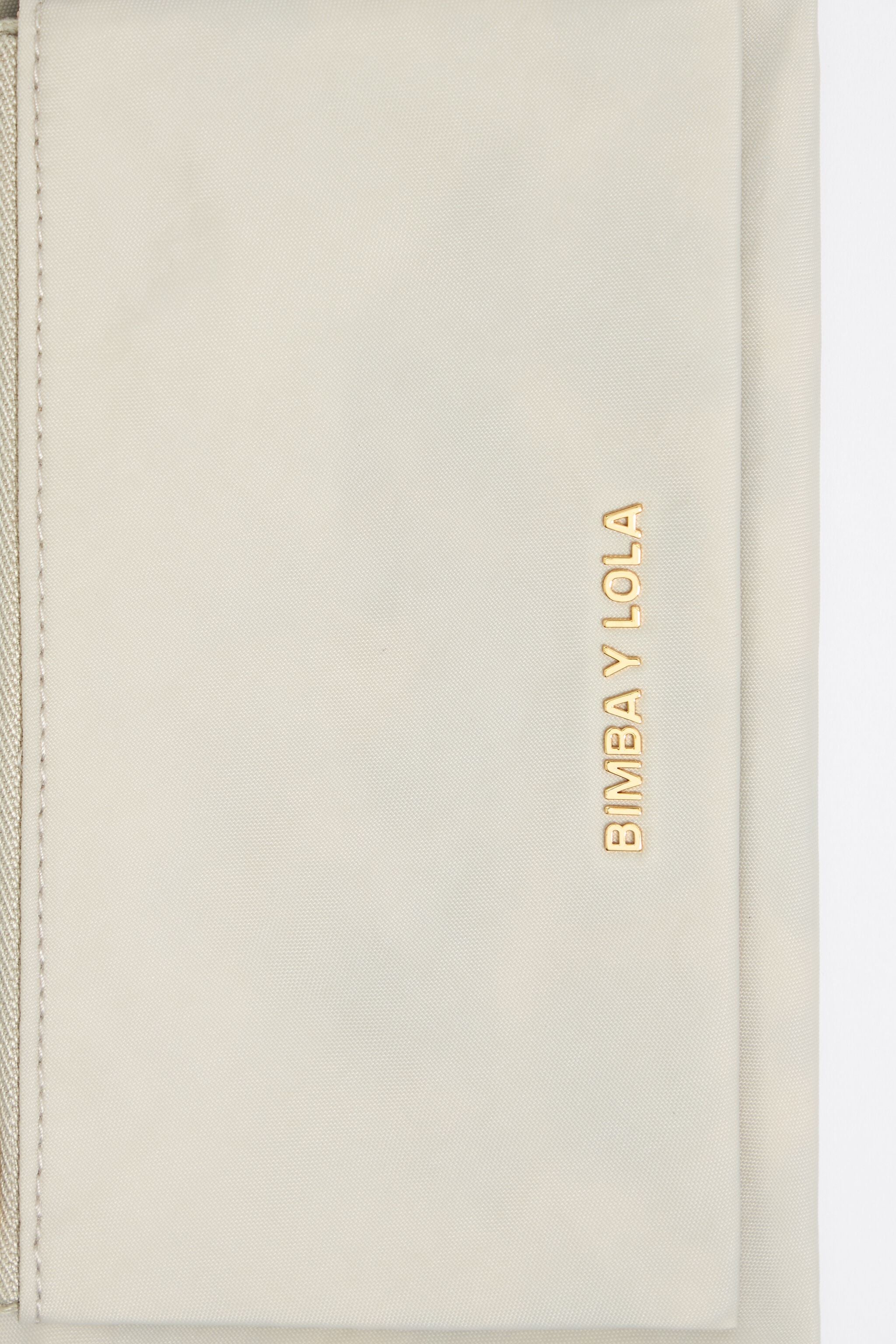 Stone white nylon double purse