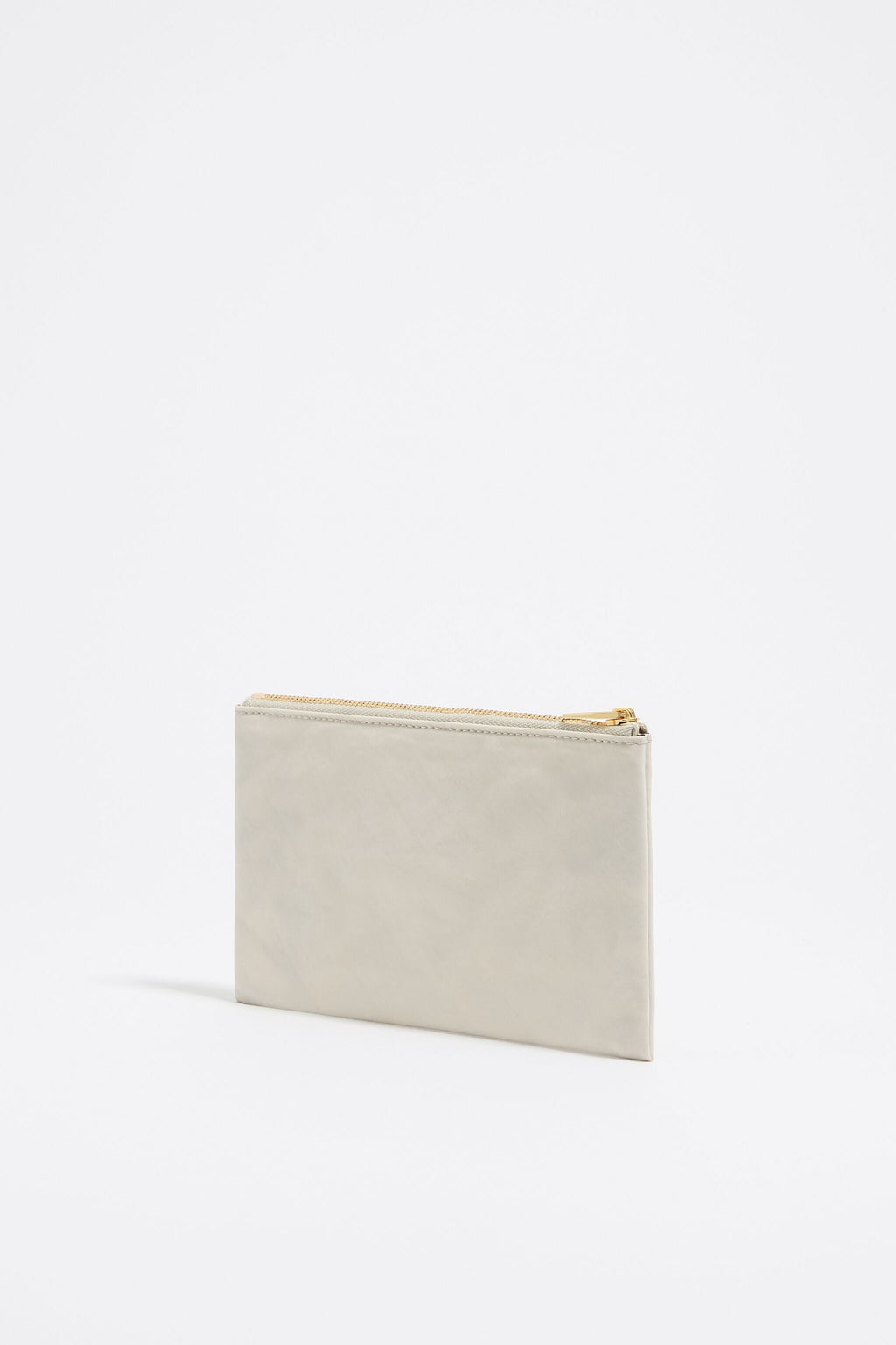 Stone white nylon double purse