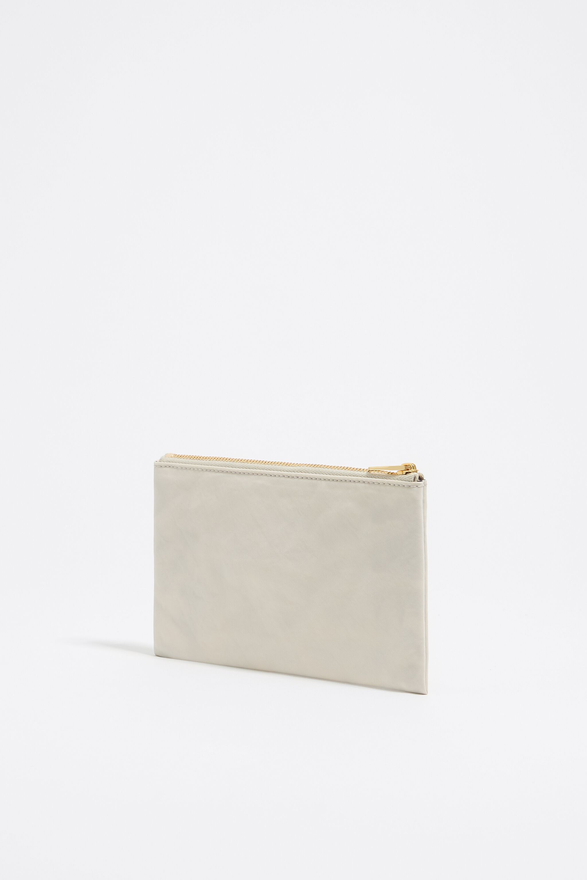 Stone white nylon double purse