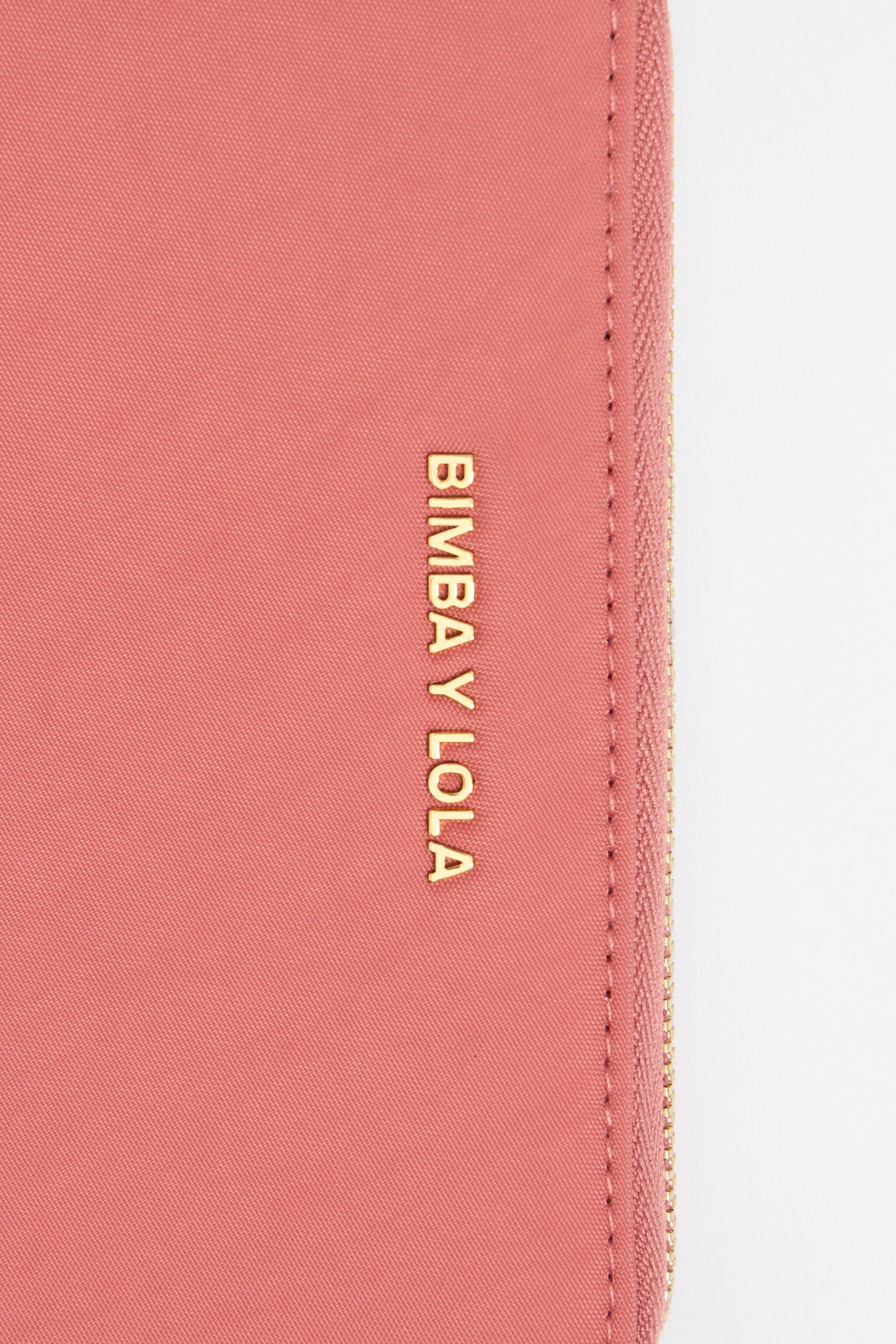 Pink nylon horizontal wallet
