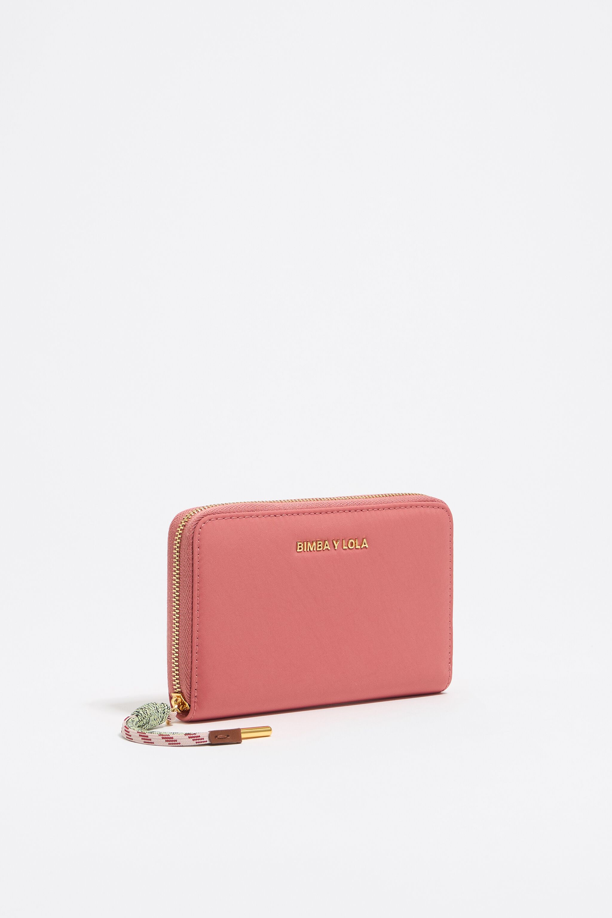 Pink nylon horizontal wallet