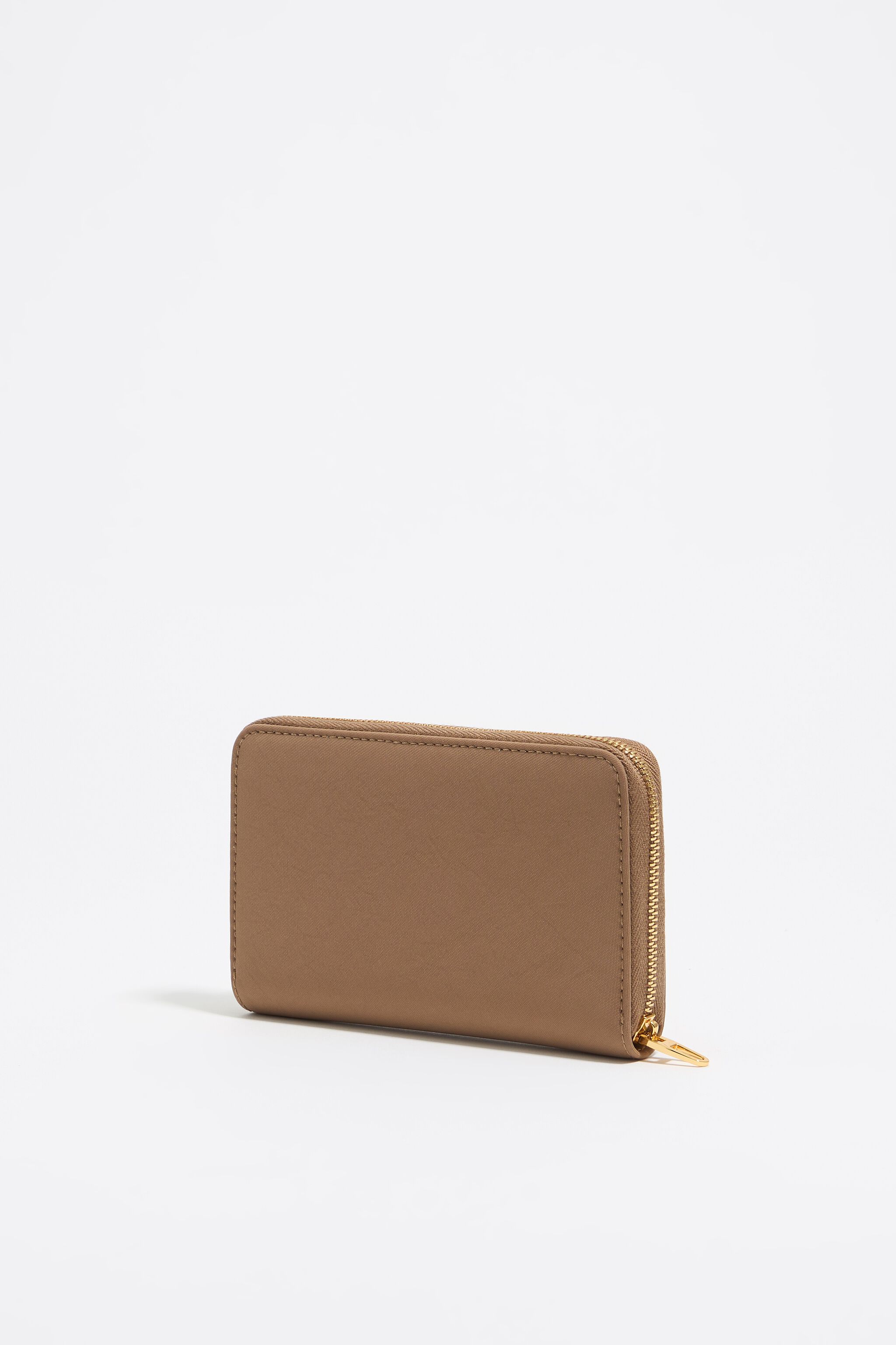 Bark brown nylon horizontal wallet