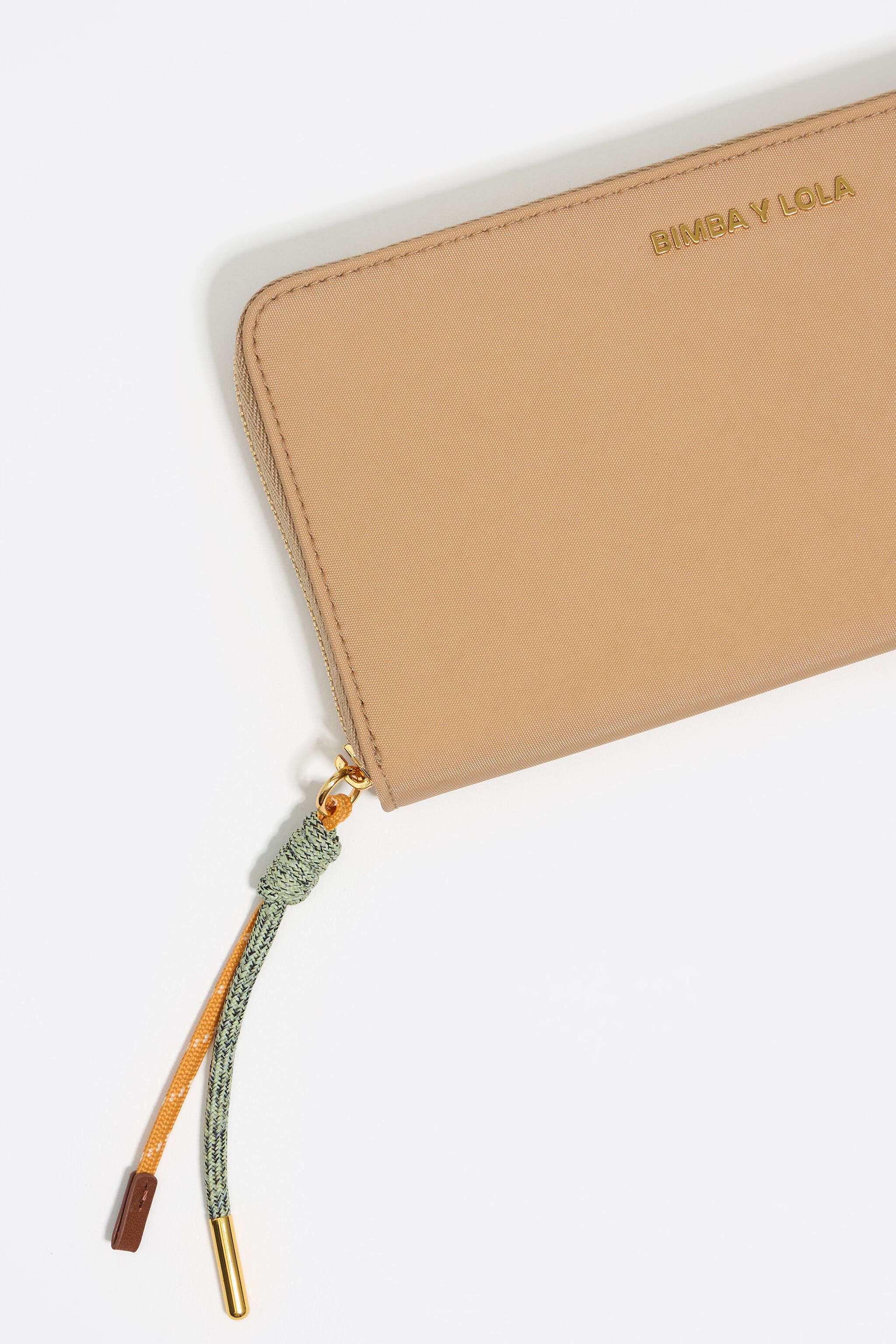 Beige nylon wallet