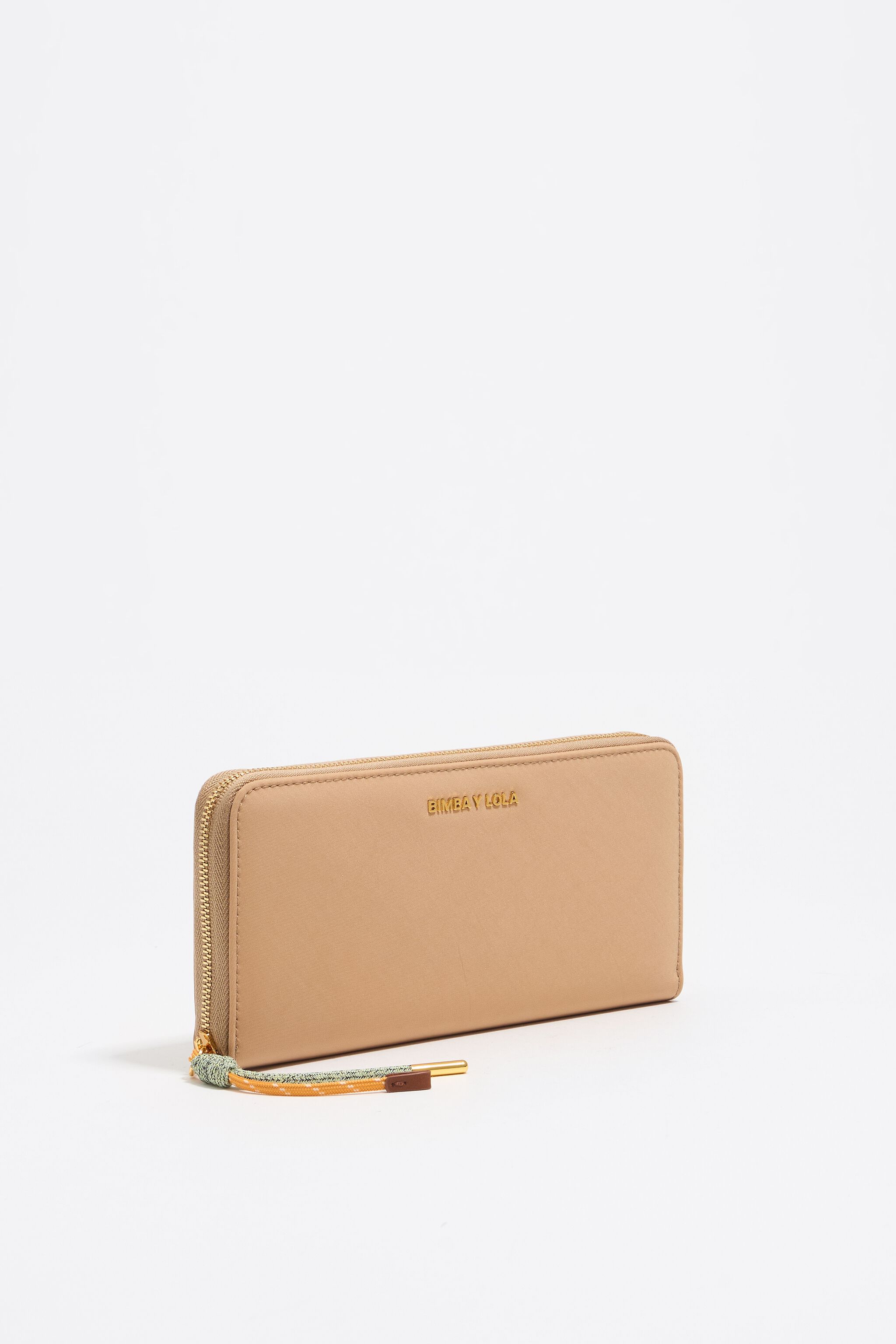 Beige nylon wallet
