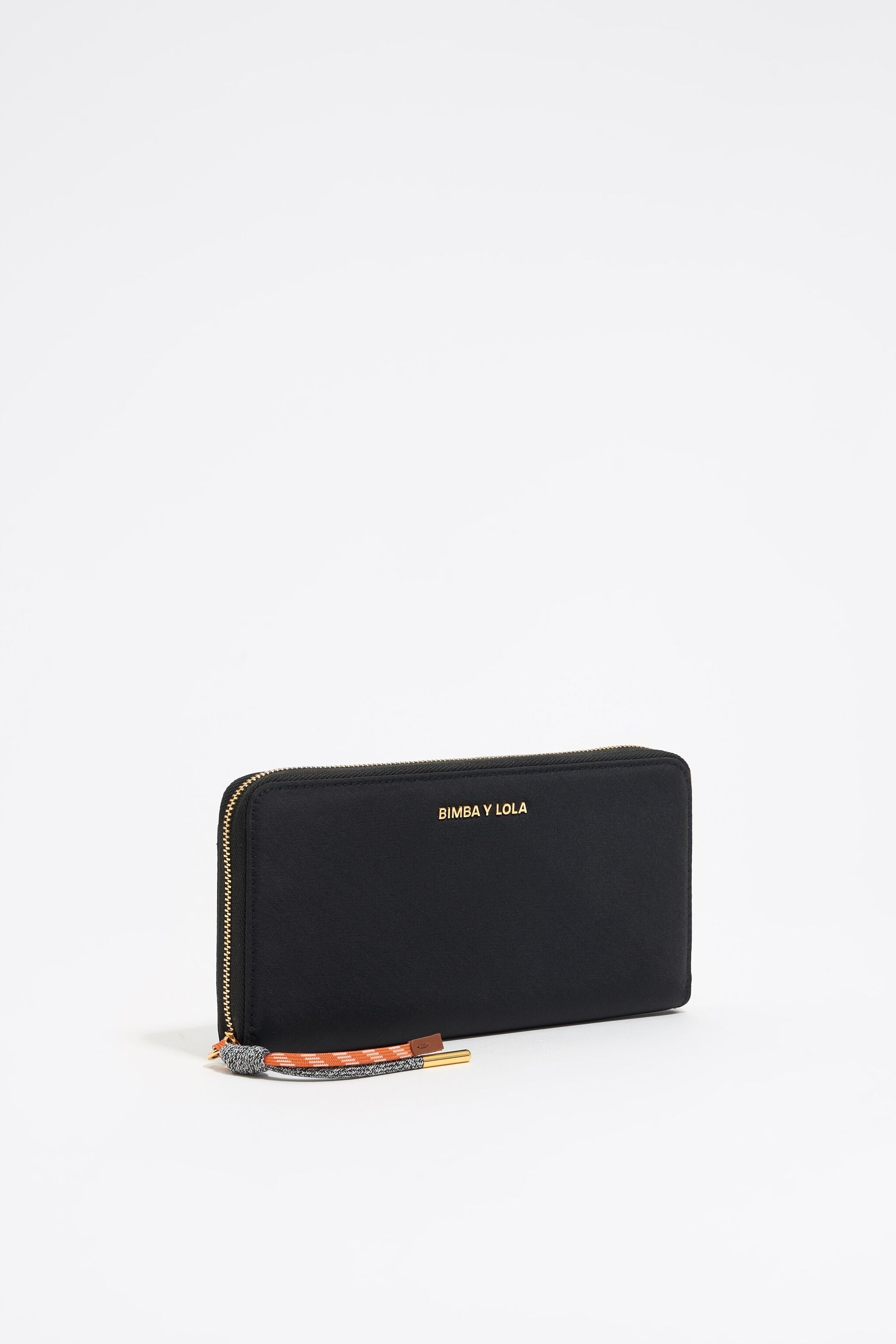 Black nylon horizontal wallet