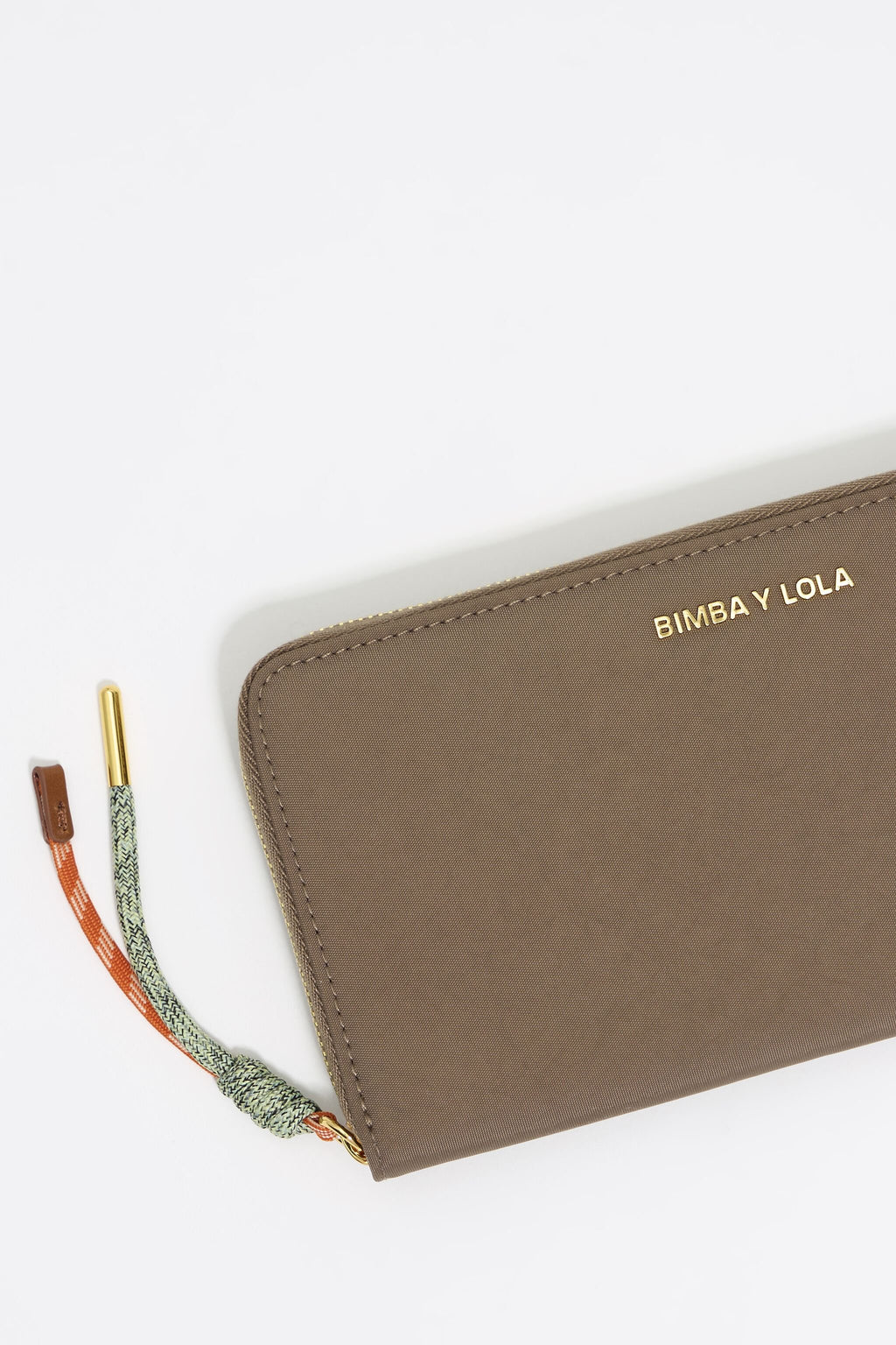 Khaki brown nylon horizontal wallet