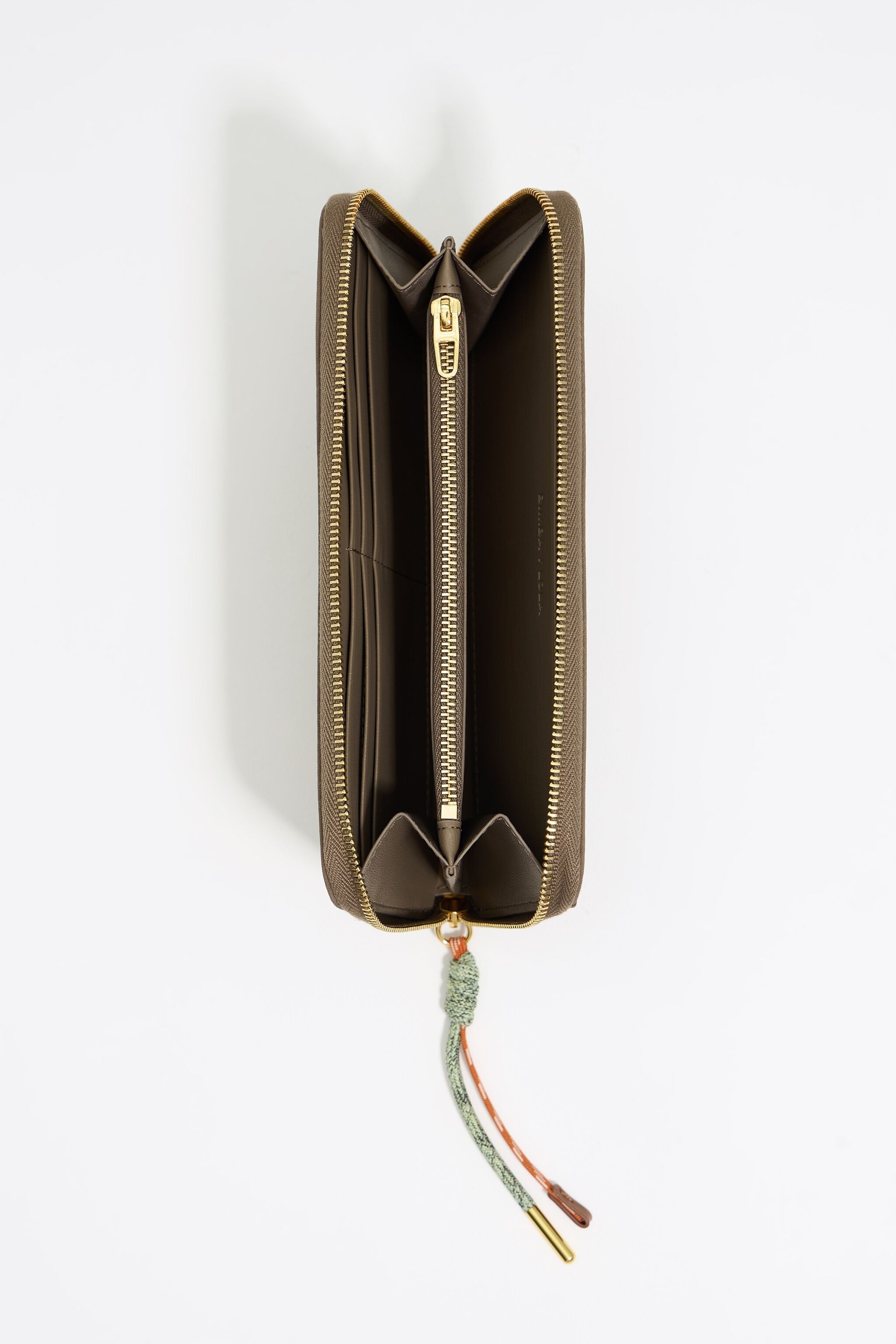 Khaki brown nylon horizontal wallet